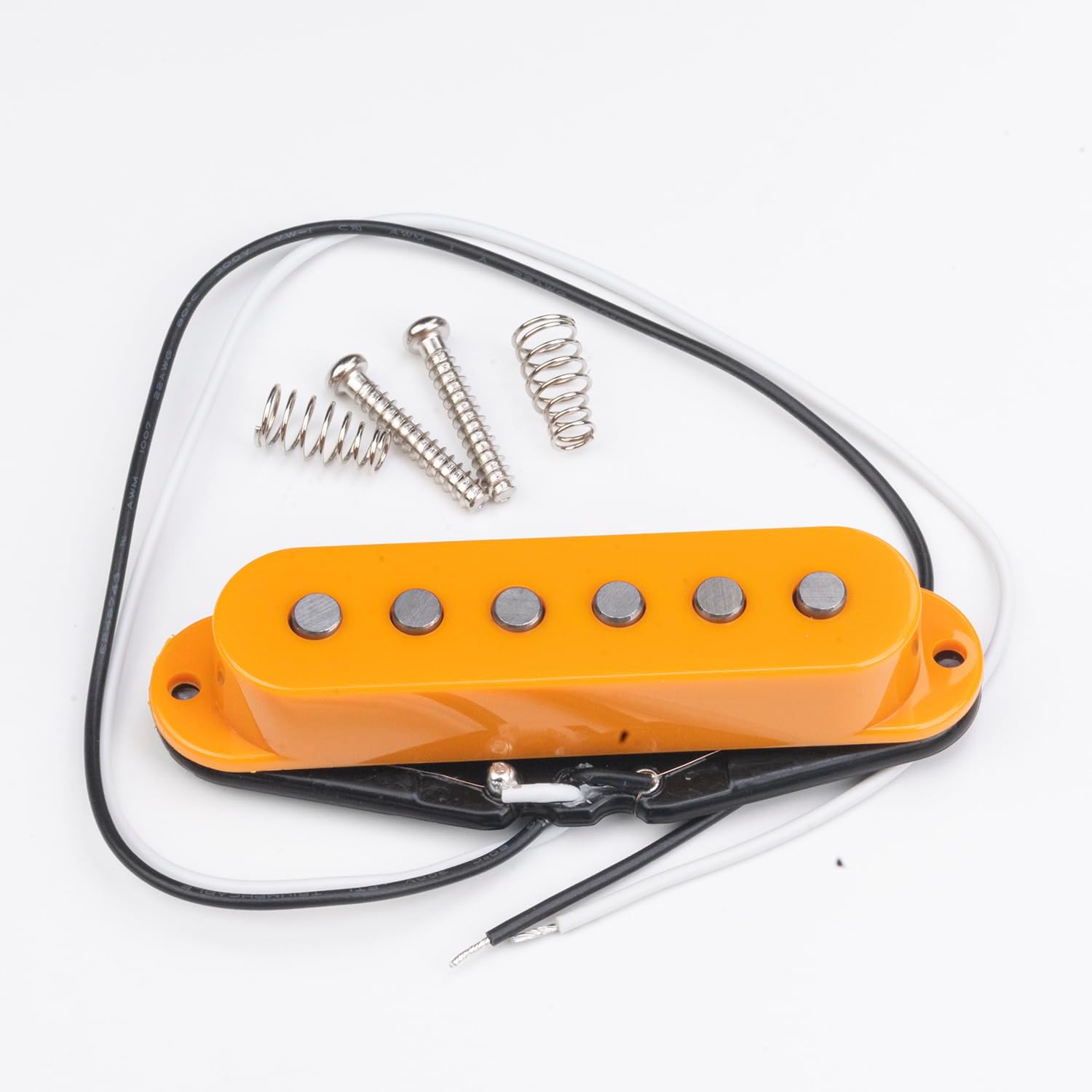 3PCS N50/M50/B52mm Alnico 5 Single Coil Pickups Flat Pole Guitar Neck/Middle/Bridge Pickup Set (Orange)