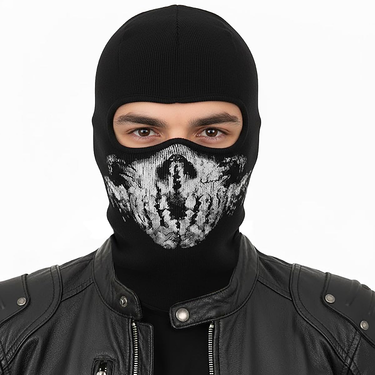 CoolChange Sturmmaske mit Totenkopf | Motorradmaske für COD Fans | Schwarz