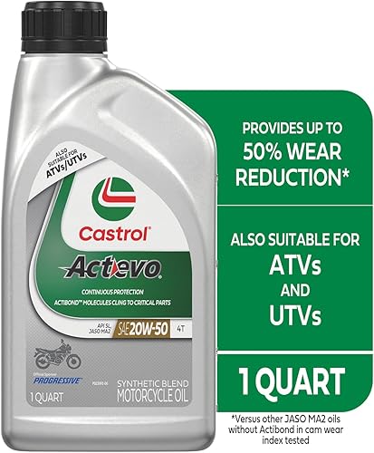 Miniatura 8 de Castrol Actevo 4T 20W-50 - Aceite de mezcla sintética para motocicleta, 1 galón, paquete de 3