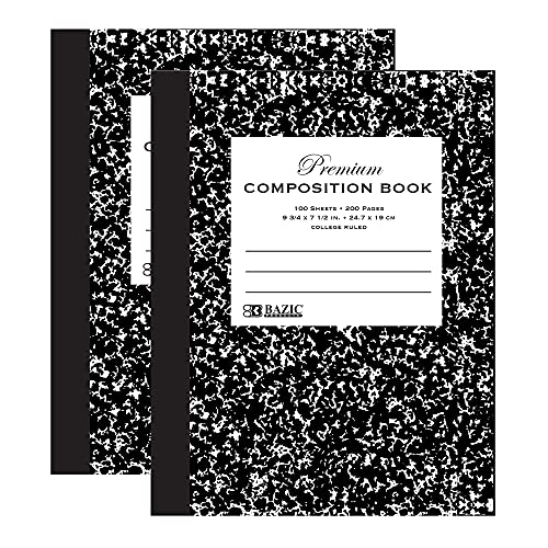 Cahier de composition ligné marbre noir Bazic lot de 2 pour la prise de notes