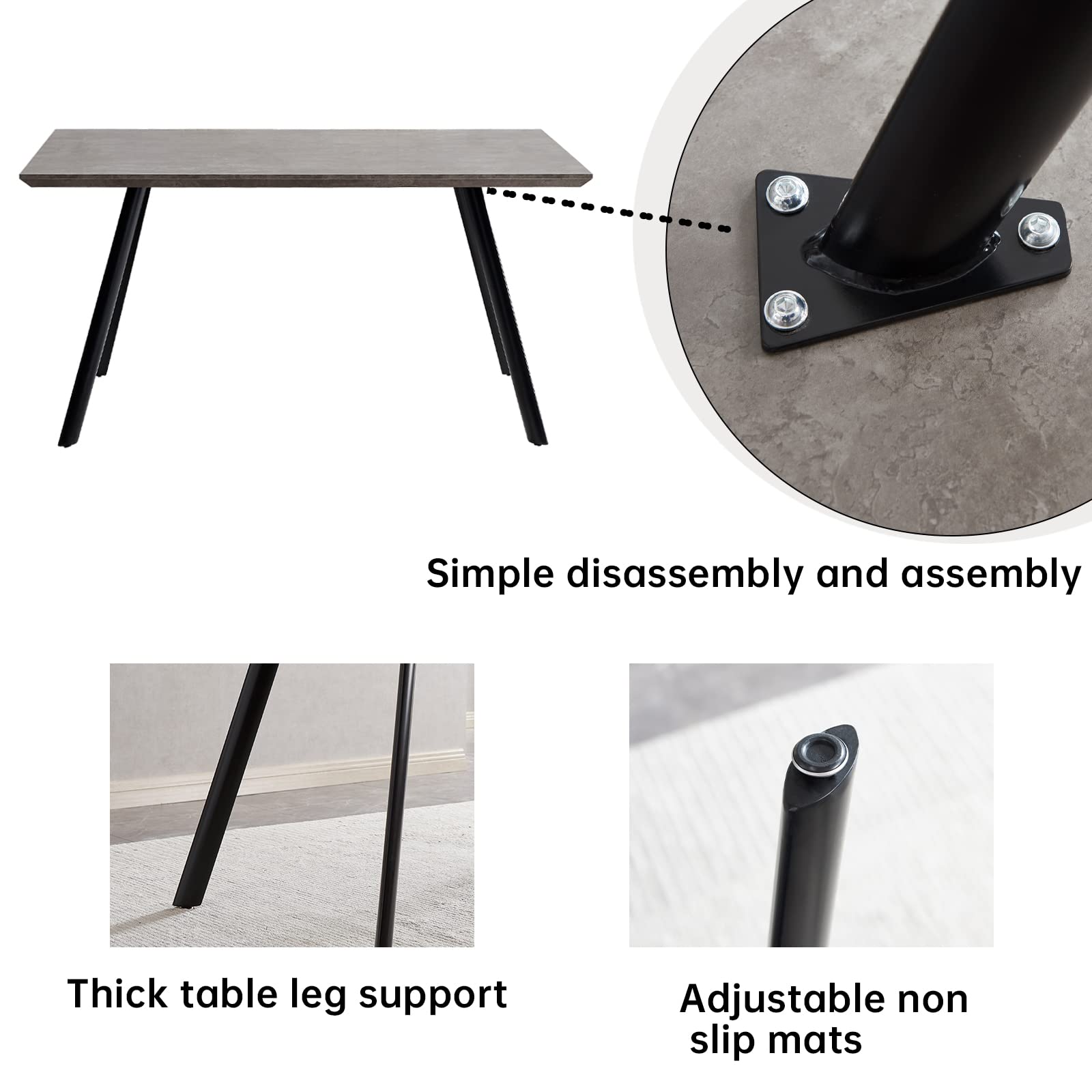 Amazon.com - ZckyCine 59'' Modern Rectangular Dining Table
