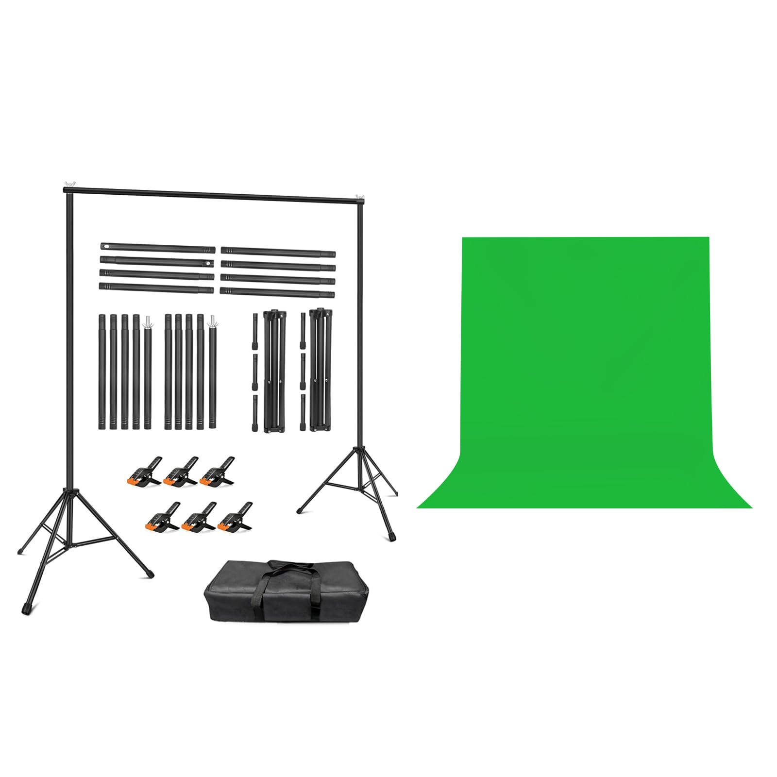 Fotohintergrund Set 3m x 2,4m JEBUTU mit Greenscreen 2m x 3m