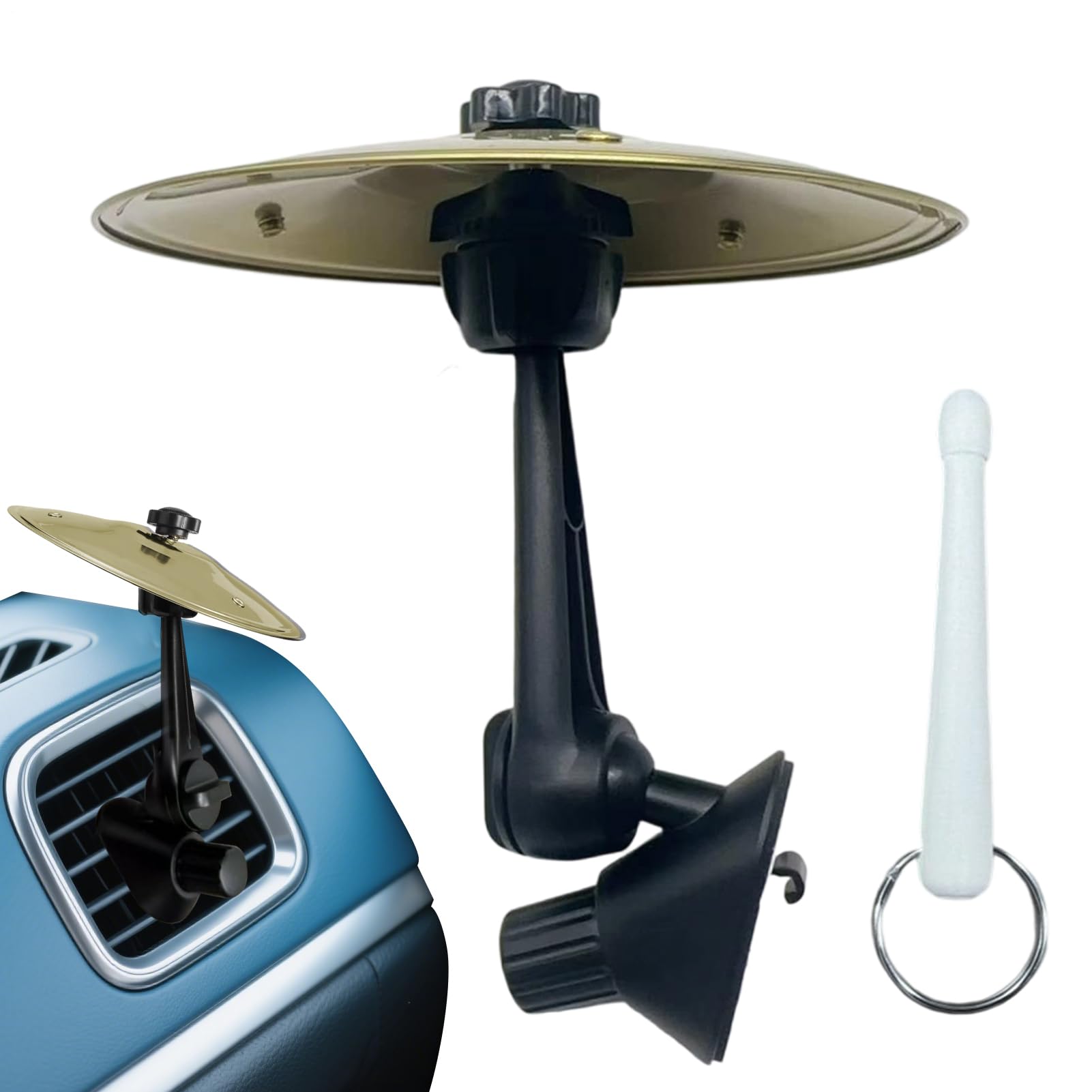 Auto-Trommel – lustiges Auto-Entlüftungs-Trommel-Percussion-Instrument, dekoratives Auto-Innenzubehör für Musik-Fan, Schlagzeuger, Männer, Unterhaltung, Entspannung, Stau, Reisen