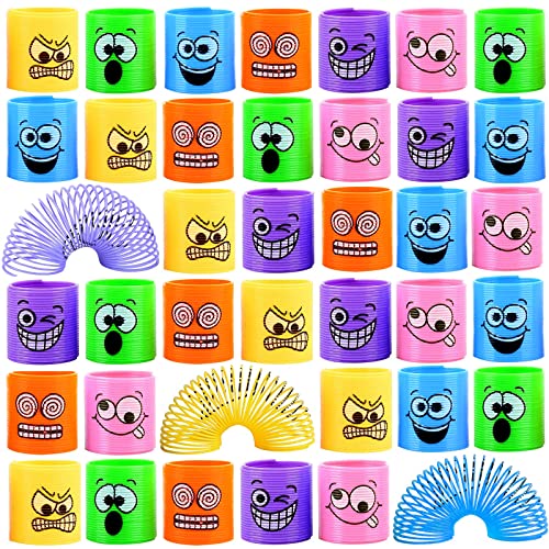 MOOING 30 Pezzi Mini Smiley Spring,Molle Giocattolo per Bambini,Mini Molle Magiche, Rainbow Spirali Regalo,Giocattoli a Molla Arcobaleno per Festa Riempitivi Diverti