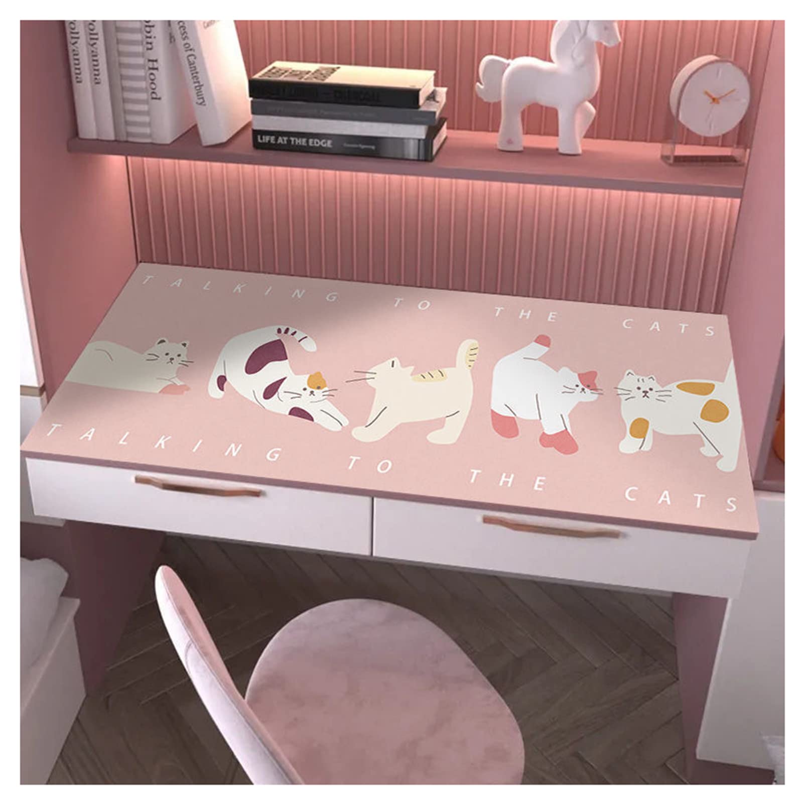 Sottomano Scrivania Pelle Bambini Tappetino da Scrivania da Ufficio Tappetino Protezione da Tavolo, Tappetino Mouse Grande, Antimacchia, Antiscivolo, Tovaglia Moderno Decorativ(Size:40×120cm,Color:VS)