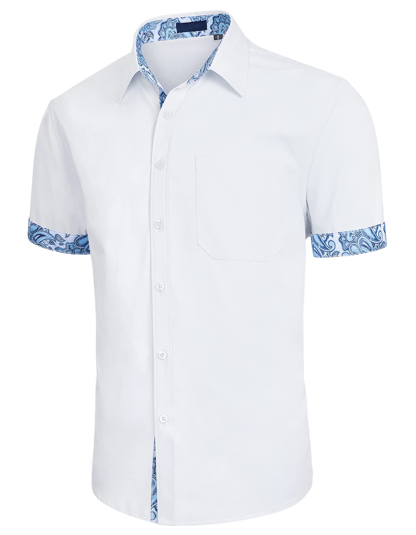Enlision Chemises pour Hommes Habillées Manches Courtes Chemise Casual Regular Fit Chemises Formal Business Chemise