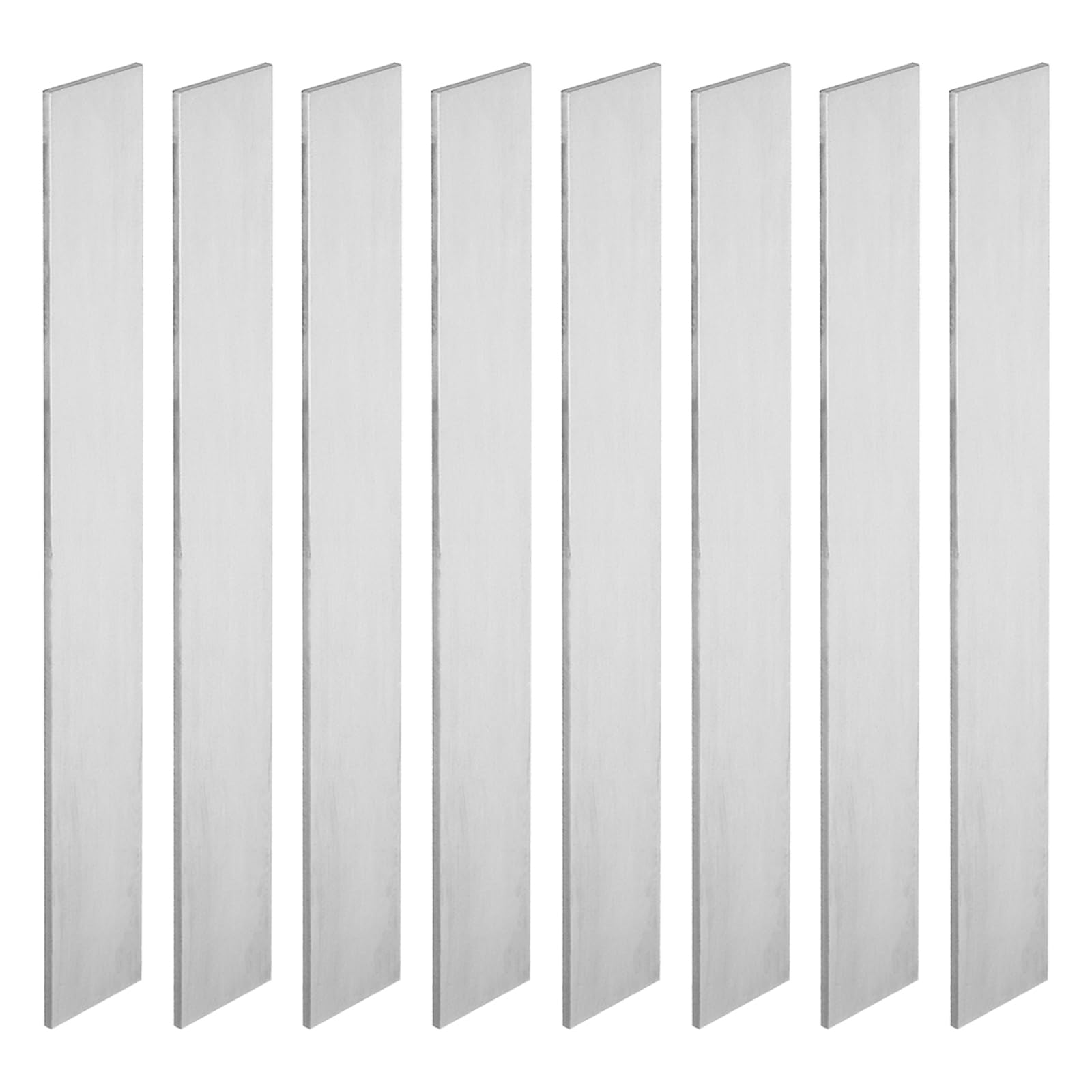 PATIKIL 8 Paquete 1084 Acero para Cuchillo Elaboración Acero, 12" x 1 1/2" x 1/8" Acero Plana Barra para Bricolaje en Blanco Hoja Metal, Profesional y Aficionado Uso, Plata Blanco