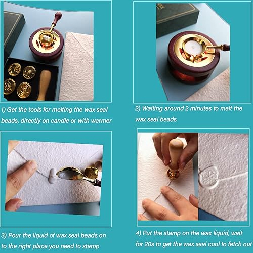 Miniatura 9 de 12 marcadores metálicos de sello de cera con puntas de bala y sello de cera para gatos, incluye Thank You, Miss You