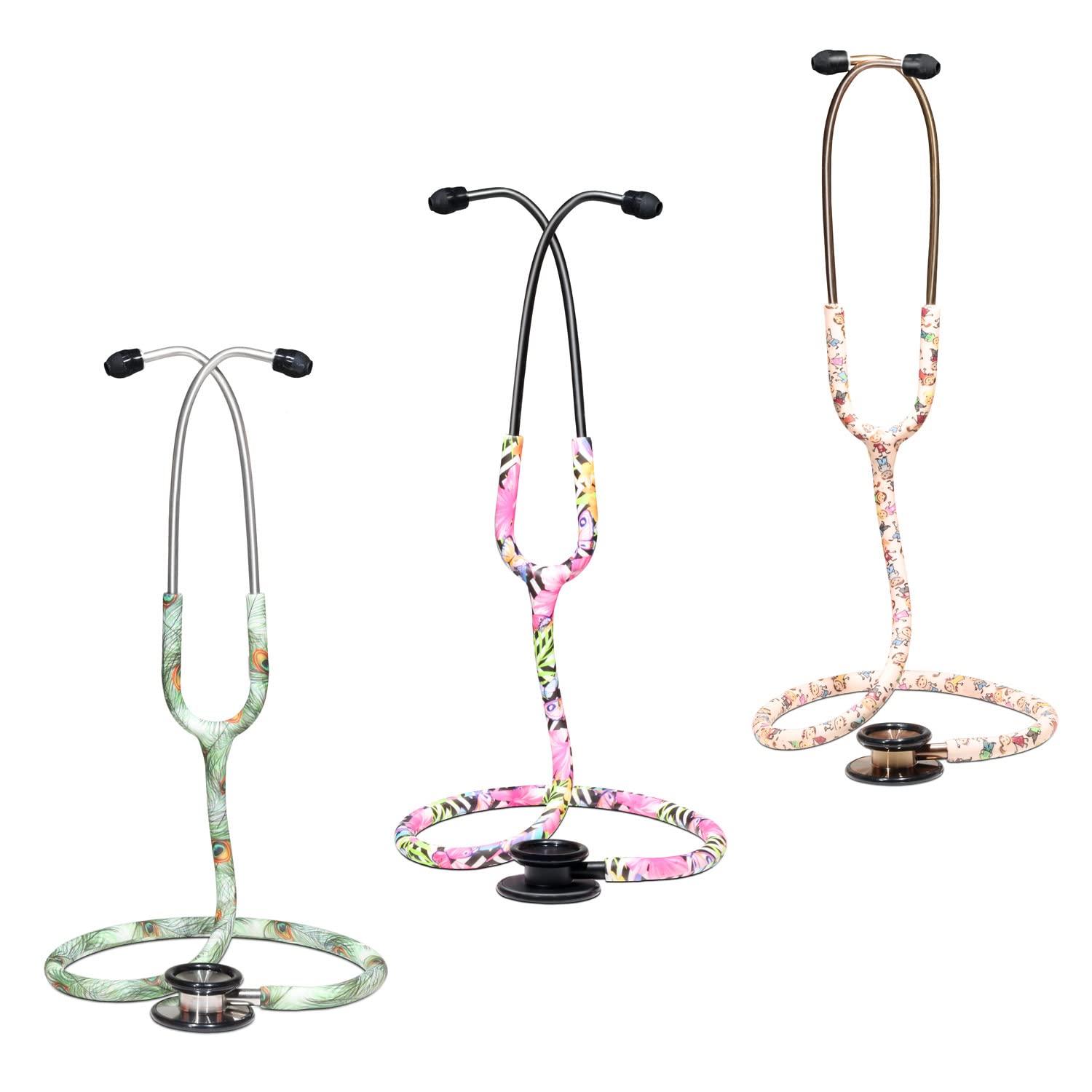 Teqler Doppelkopf-Stethoskop ''exclusive edition'' Blumen Design