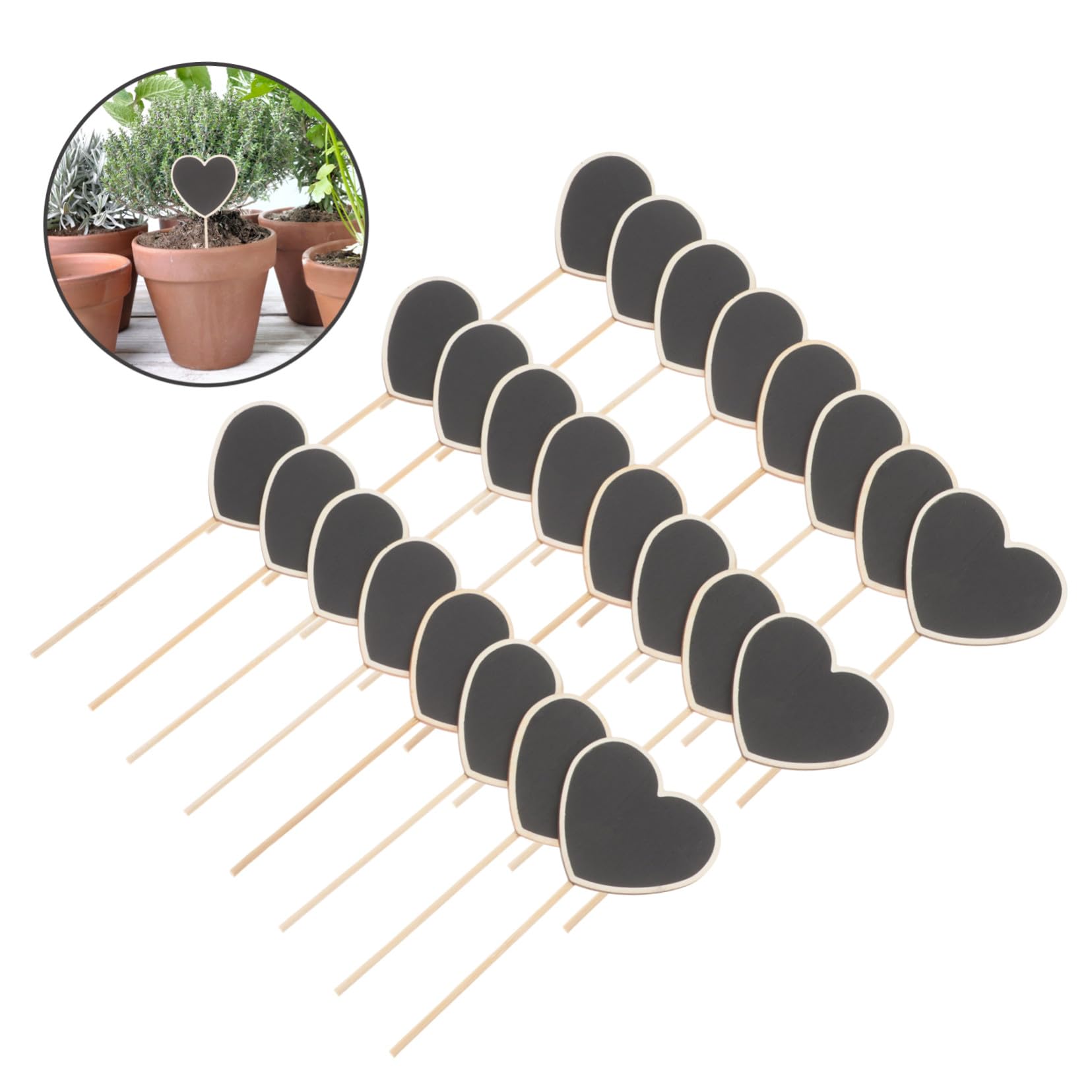 VICASKY 150 Teiliges Pflanzenschilder Herzform mit Spitzem Design zum Einfachen Beschriften und Einstecken Wiederverwendbare Gartenstecker für Bonsai Blumen Kräuter Dekoration und