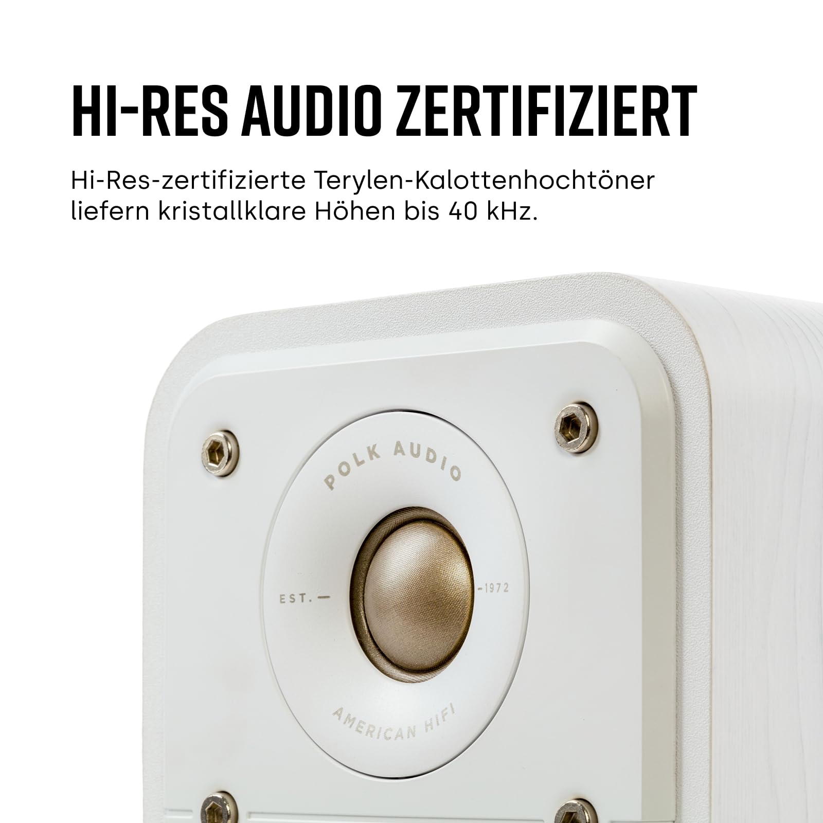 Polk Audio Signature Elite ES10 hochauflösende Surroundlautsprecher fürs Heimkino, Stereo Lautsprecher, Satelliten-Lautsprecher, HiFi, Hi-Res Zertifiziert, kompatibel mit Dolby Atmos und DTS:X (Paar)