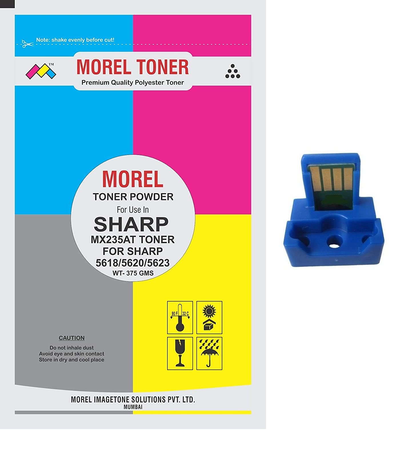 MOREL MX 235AT Toner Powder (375g) with Toner CHIP for USE in Sharp 275/255 / M276 / M236 5618/5620 / 5623 PHOTOCOPIER Pack 1