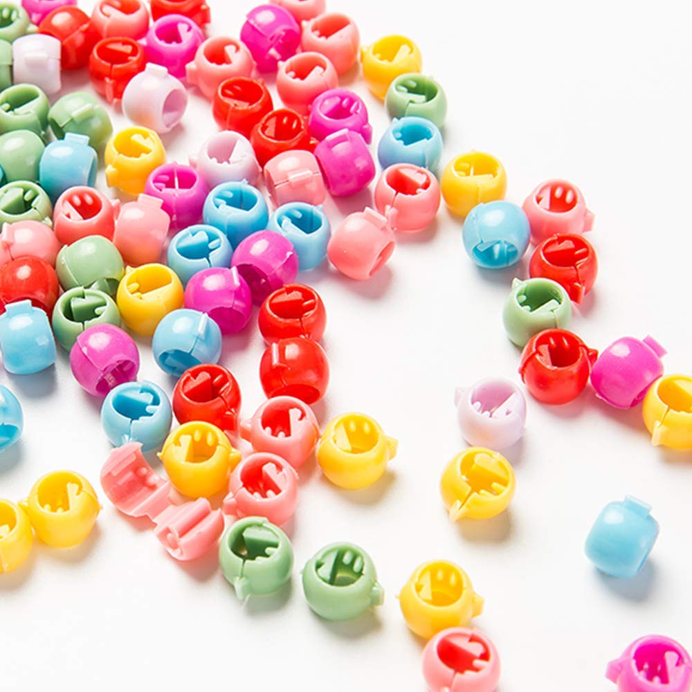 Snowpearl Hair Accessories Small Hair Claw Beads Clips, Candy Color Plastic Hair Clips for Girls & Women - Multicolor | Pack of 50 Pieces