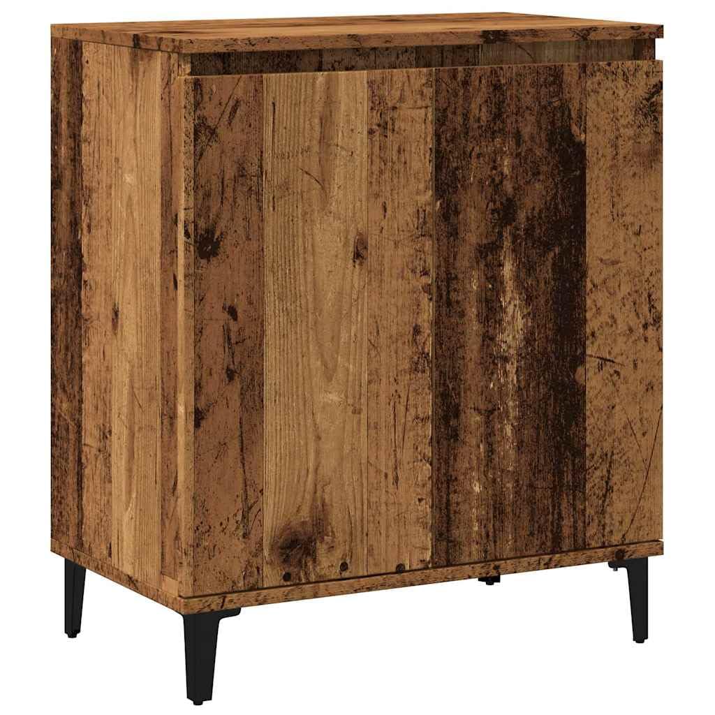 Cómoda de madera envejecida de 60 cm y mueble auxiliar de salón
