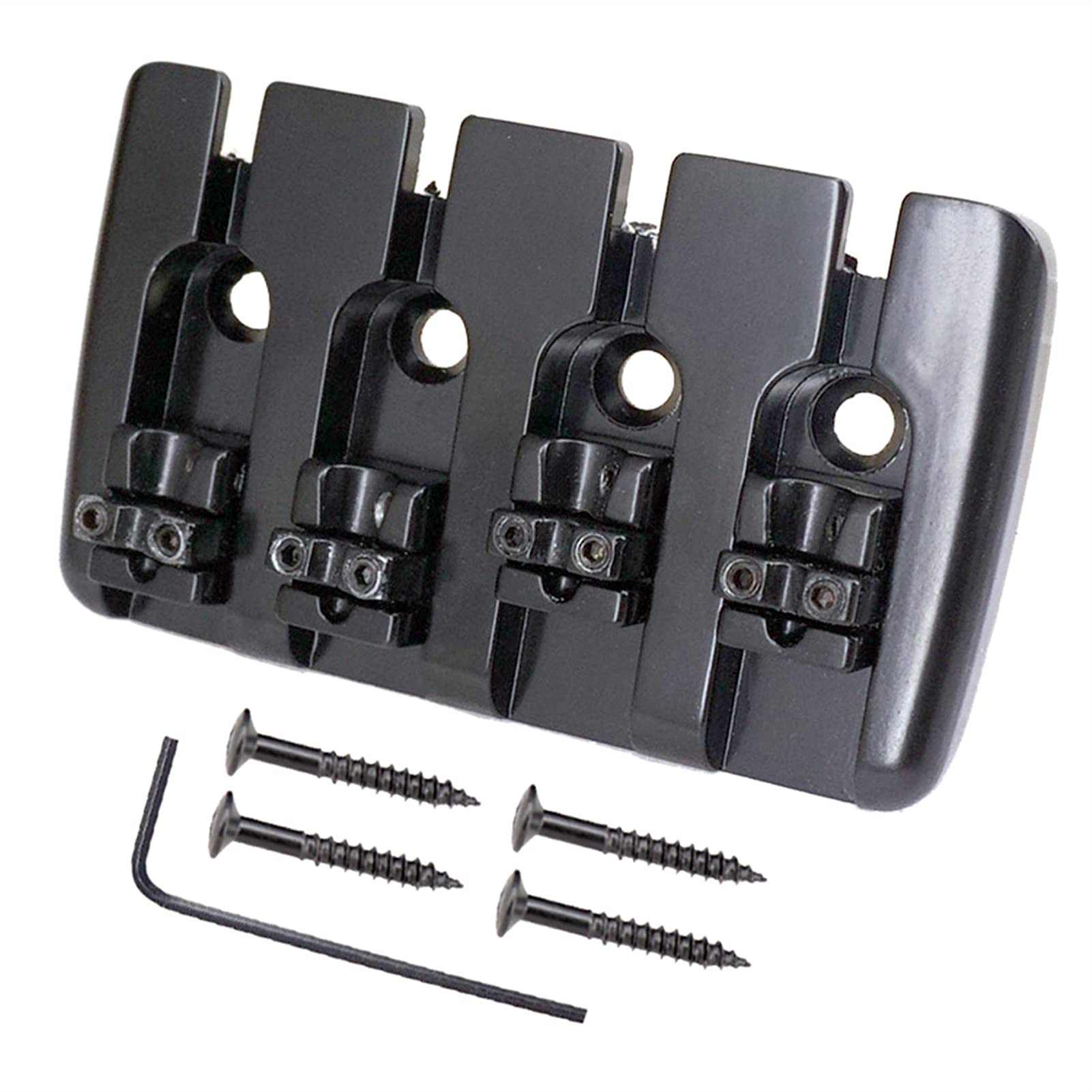 Parti di ricambio chitarra Targhetto Per Ponte Da Sella Per Chitarra Per 4 Corde Per Basso Elettrico (Color : Black)