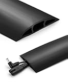 Bates- Floor Cord Cover, 8 ft Cable Cover, Black, Extension Cord Cover Floor, Cord Protector, Floor Cable Cover, Cord Hider Floor, Cable Cover Floor, Cable Floor Cover, Cable Covers for Cords