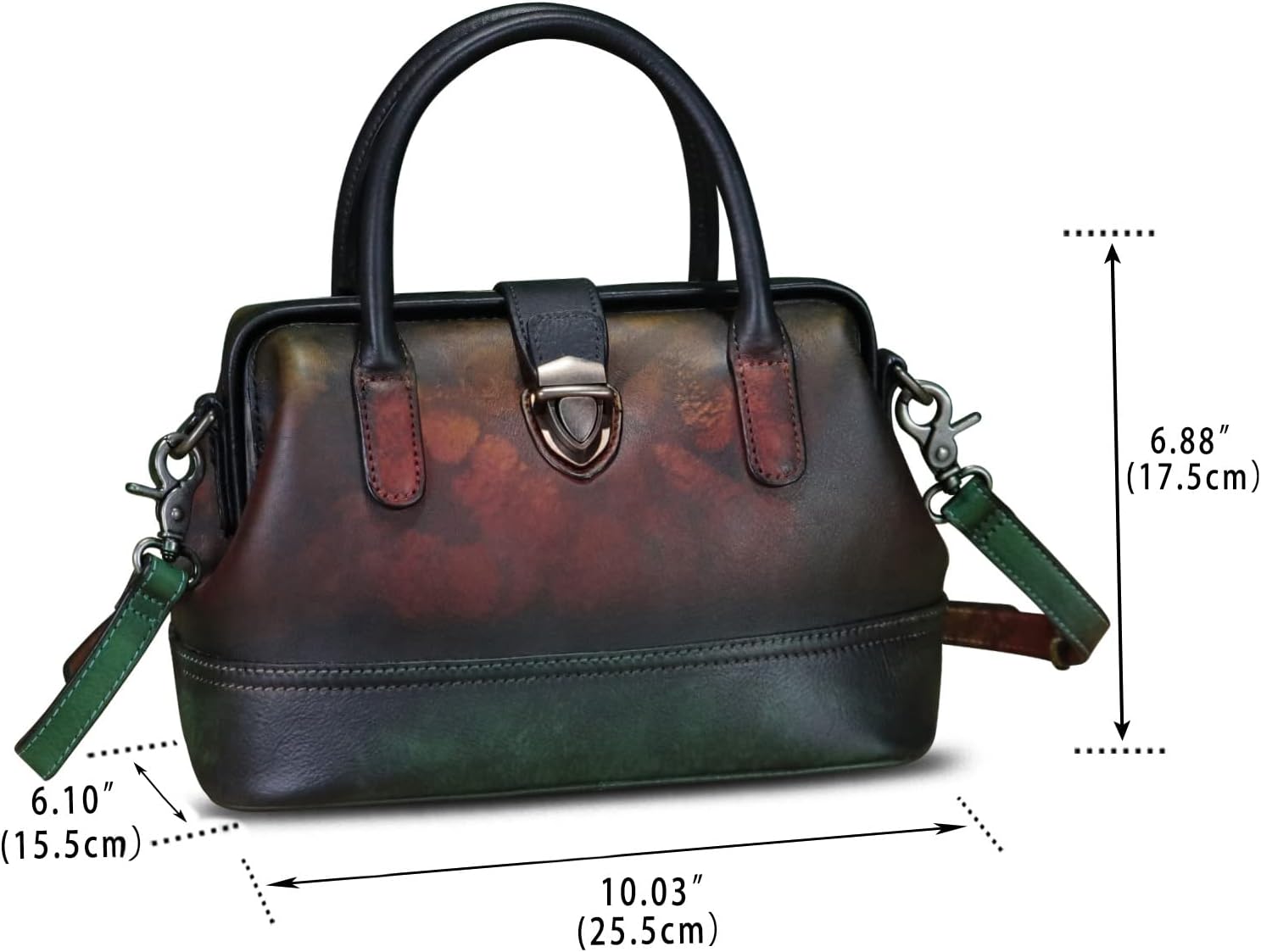 Genuine Leather Purses and Handbags for Women Vintage Handmade Real Leather Shoulder Bag Crossbody Satchel Purse with Strap - Image 5