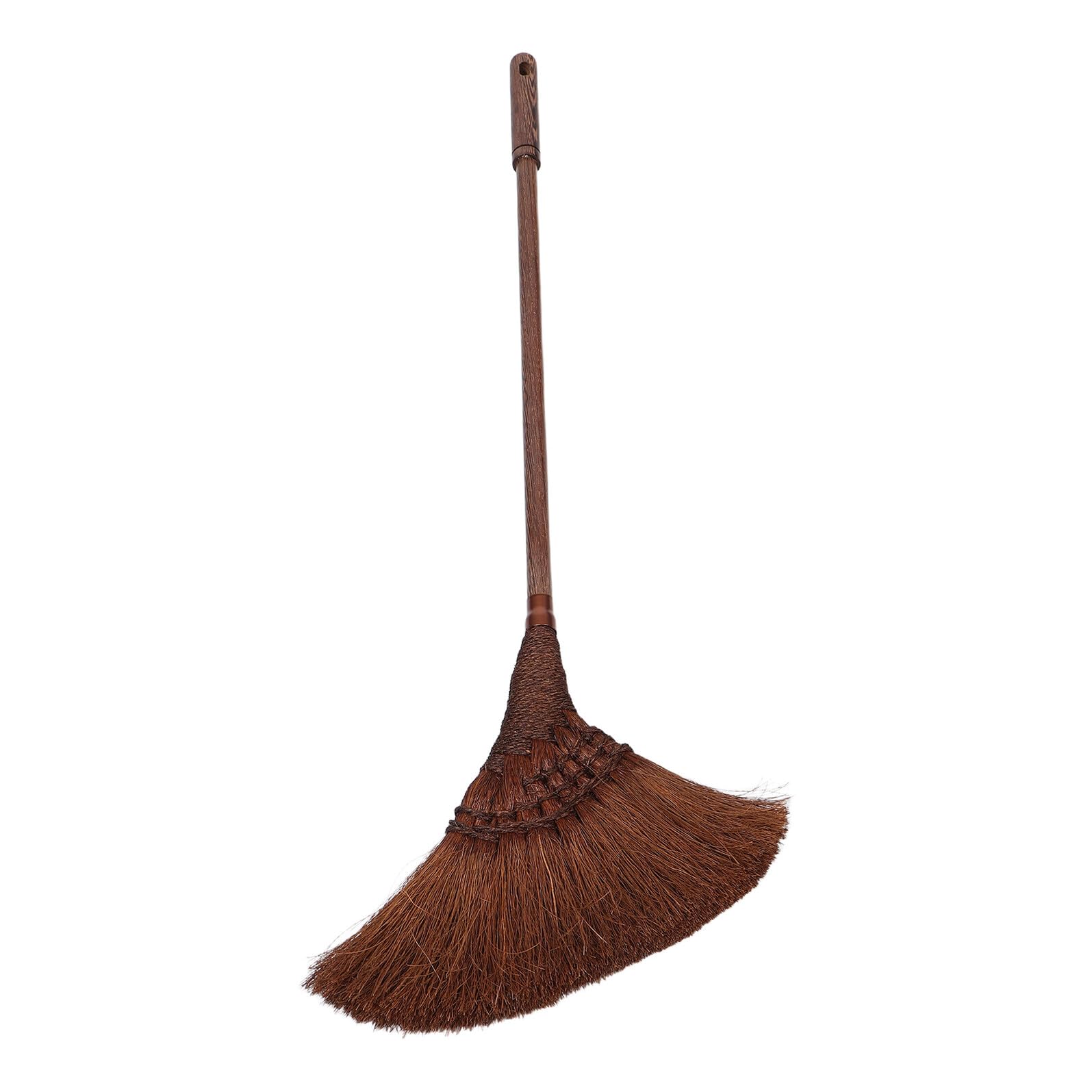 Scopa in Legno e Palma Marrone, Manico Lungo 35, 4x11, 8in | Giardino e Pulizia Interna, Struttura Robusta, Design Ergonomico, Setole Morbide per Superfici Varie