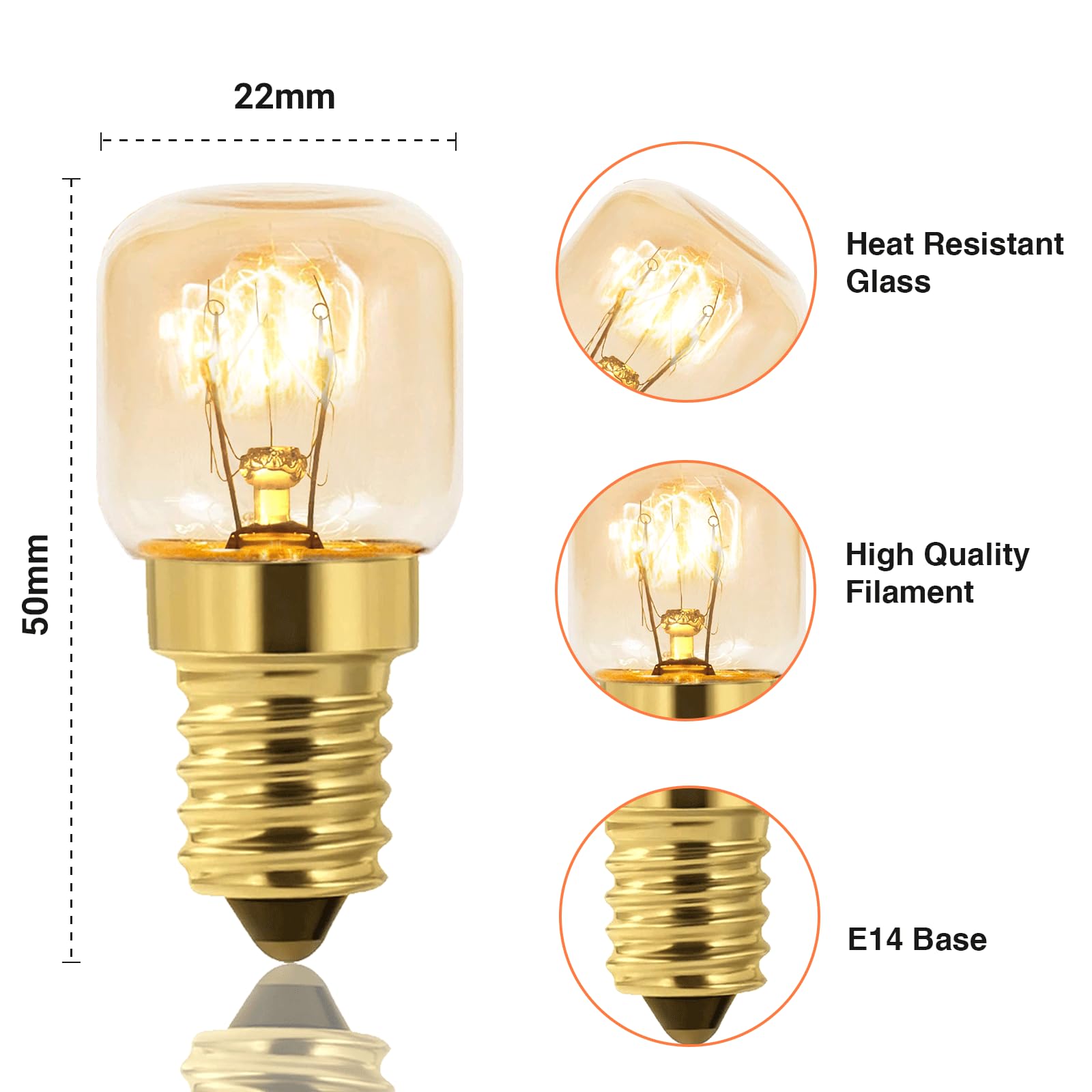 10 Lampadine Sale E14 25W - Luce Calda 2700K, Resistente Al Calore Fino A 300°C - Per Forni, Microonde, Lampade Di Sale - Foto 9