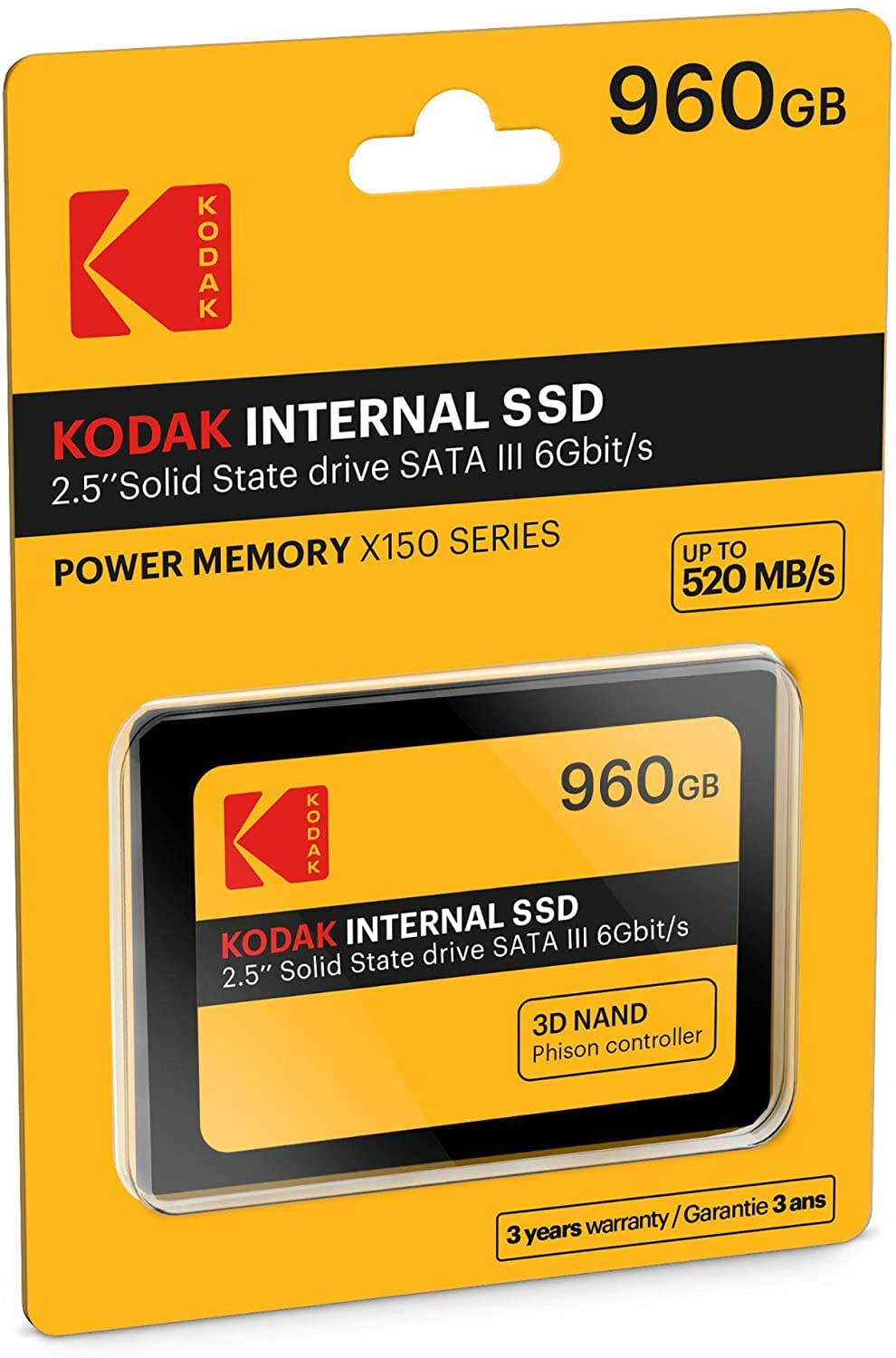 Amazon | KODAK 内蔵SSD X150、イエロー、960GB。 | KODAK | 内蔵SSD 通販