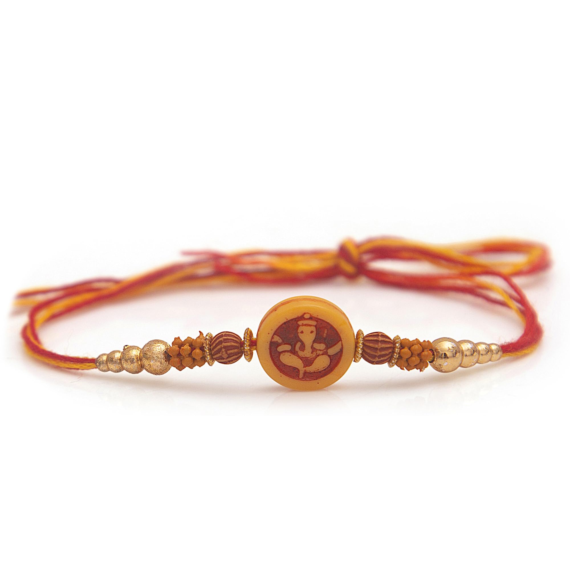 Lot Rakhi Pour Frère Dugan - 2 Bracelets Rakhi (éléphant Et Design) + Carte + Roli Chawal - Cadeau Raksha Bandhan, Protection Contre Le Mauvais œil