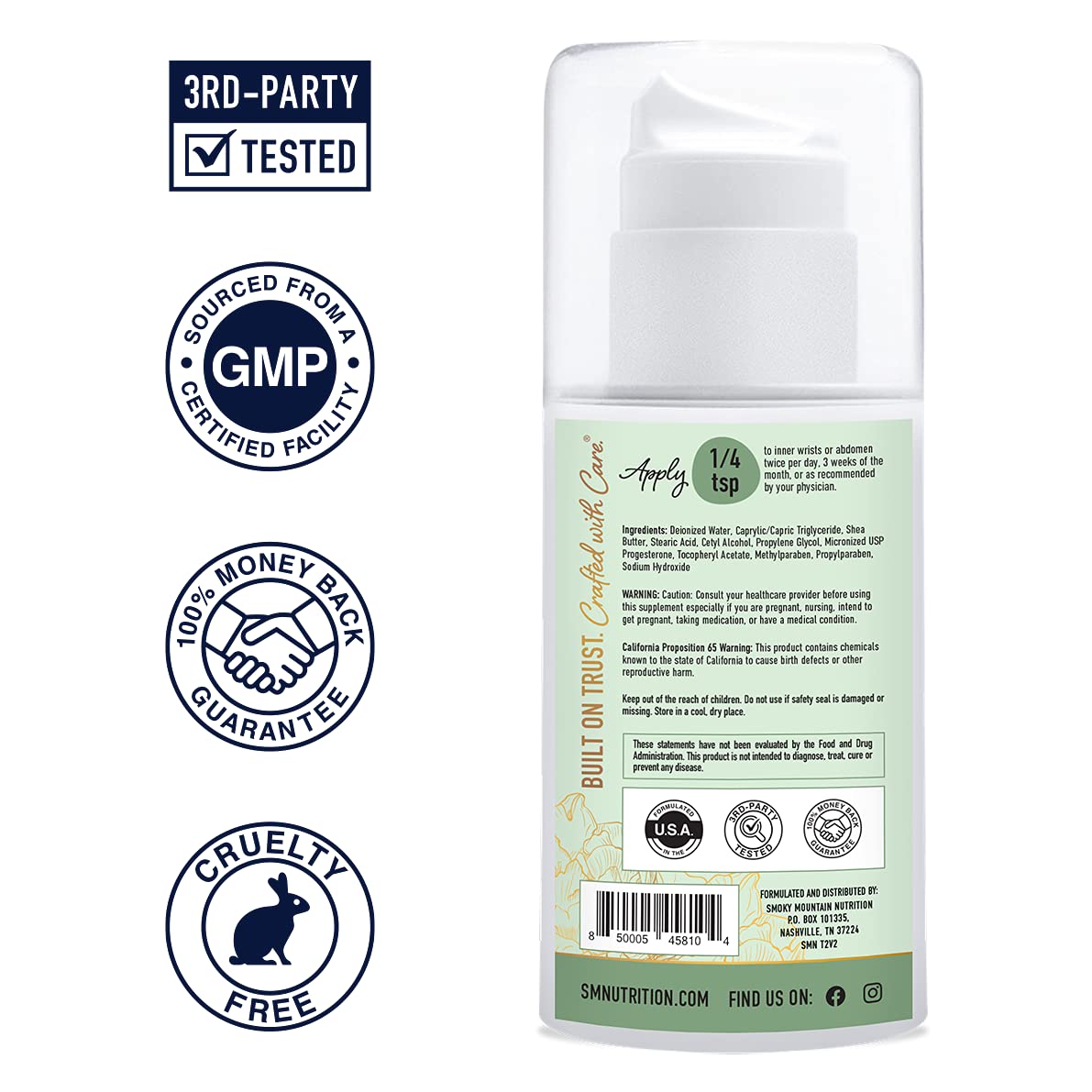 Progesterone Cream 2000mg USP Micronized Progesterone 4oz Pump (96