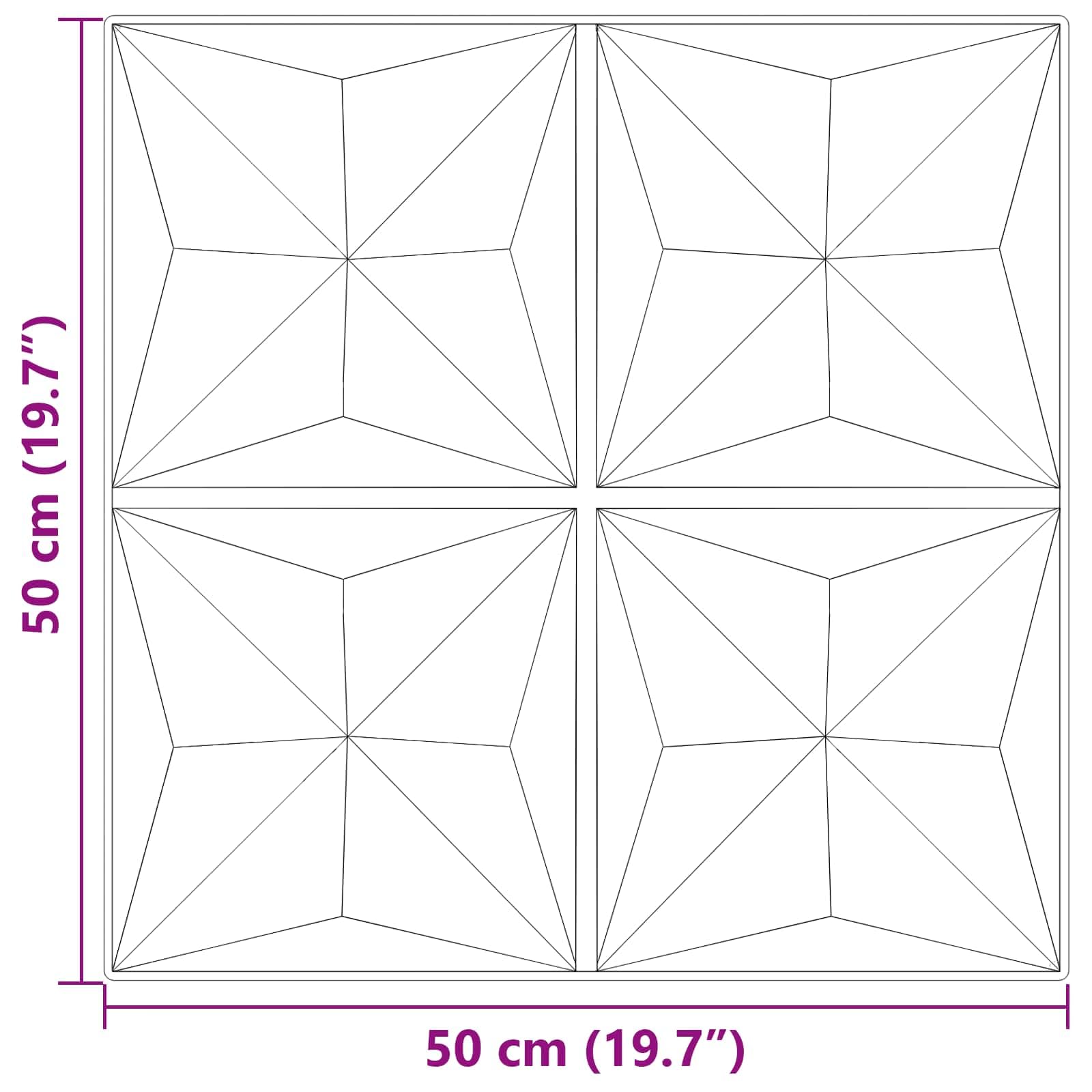 Pannelli da parete origami in cemento, 24 pezzi, 50 x 50 cm, in schiuma XPS 3D, autoadesivi, per soggiorno, camera da letto, cucina, bagno, interni, con isolamento e isolamento acustico