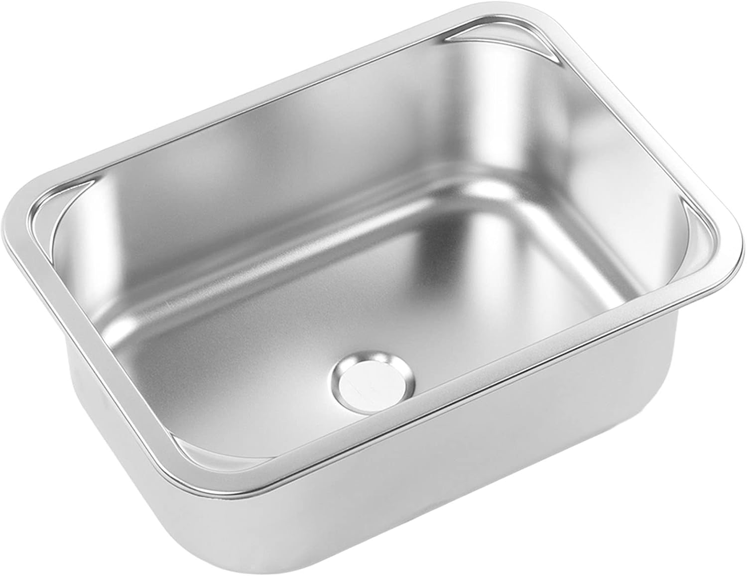Fabater RV Sink, Large Capacity 345x245x136mm Stainless Steel Flush Mounted Hand Wash Basin, Stainless Steel Sink with 40mm Drain for Kitchen Bathroom Yacht Boat Space Saving