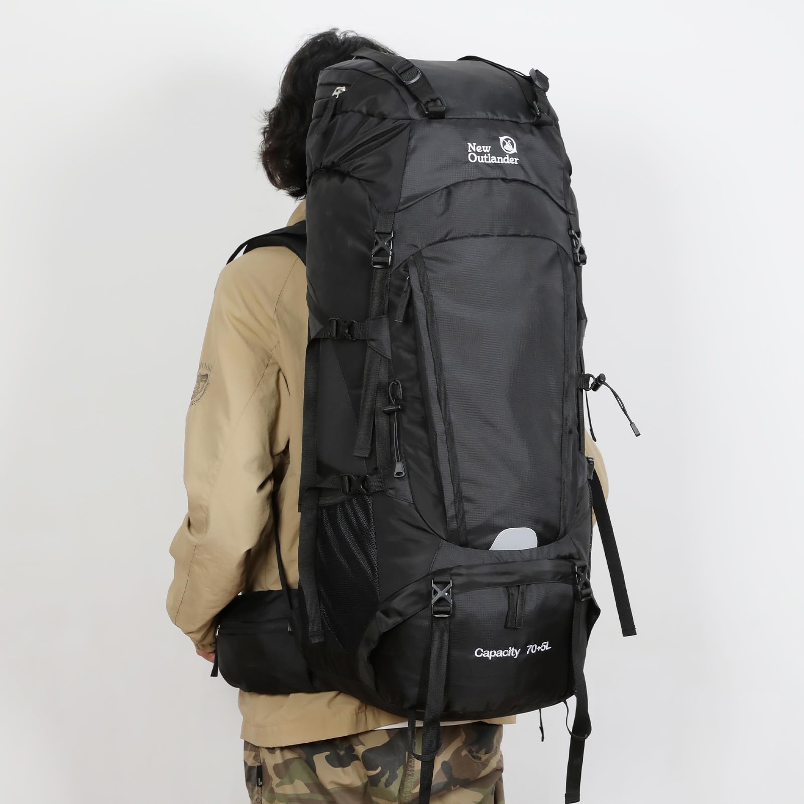 Aomiun 75L Internal Frame Hiking Backpack Mountain Climbing Camping Backpack Travel Daypack with Rain Cover for Men & Women