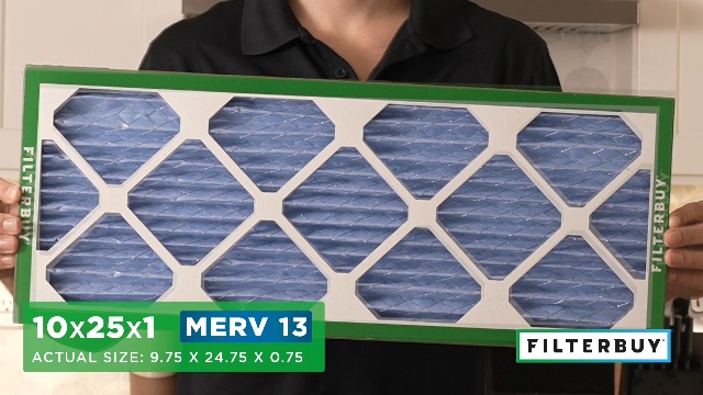 Image of Filterbuy 10x25x1 Air Filter MERV 13 Smoke & Allergy Defense (4-Pack)