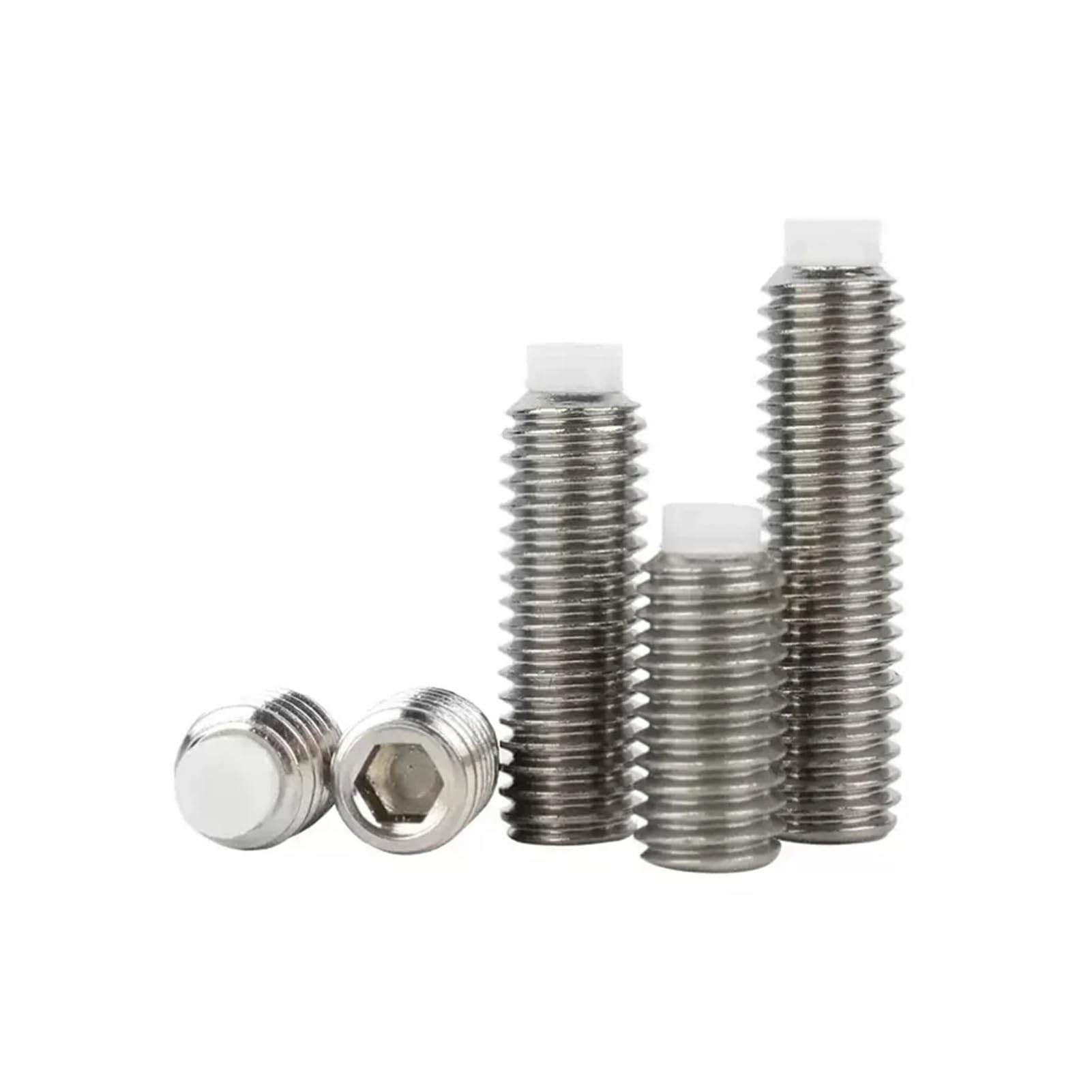 M2 .5 M3 M4 M5 M6 M8 M10 M12 M16 304 In Acciaio Inox Esagono Incassato Plastica Nylon Cane Convesso End Point Punta grub Bolt Set Vite(65mm,M8-5pcs)