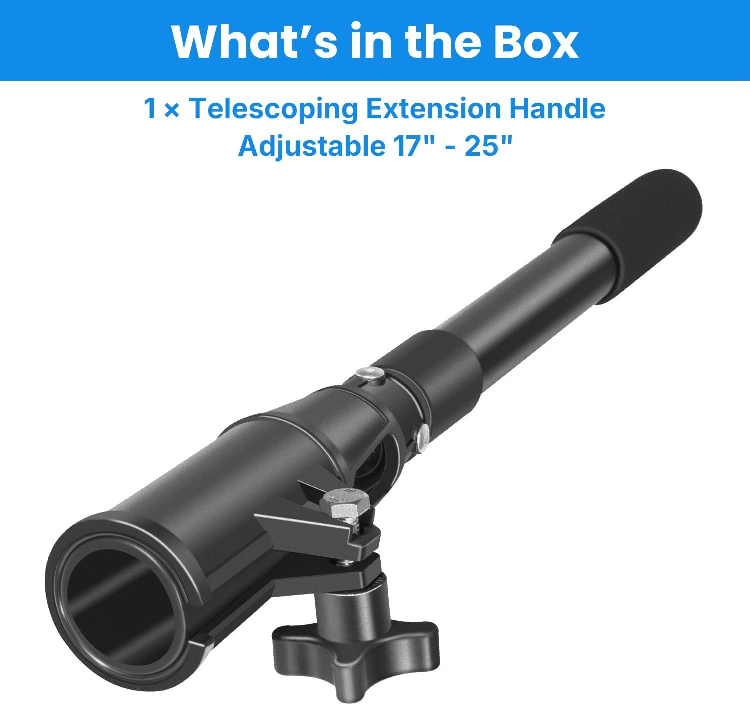 MKA-43 Telescoping Extension Handle - Universal Fit for Minn Kota Transom-Mount Trolling Motors & Hand-Control Outboard Motors, Quick 17"-25" Adjustment with Tool-Free Twist-Lock