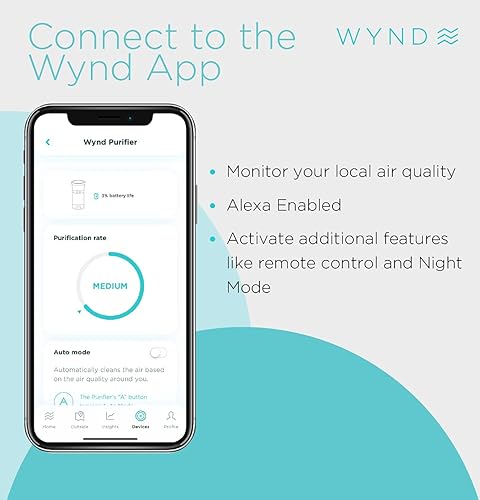 Miniatura 6 de Wynd Purificador de aire Max Home (versión para el consumidor)  Aplicación y Alexa habilitado, purificación inteligente  Filtro HEPA  Para el hogar,
