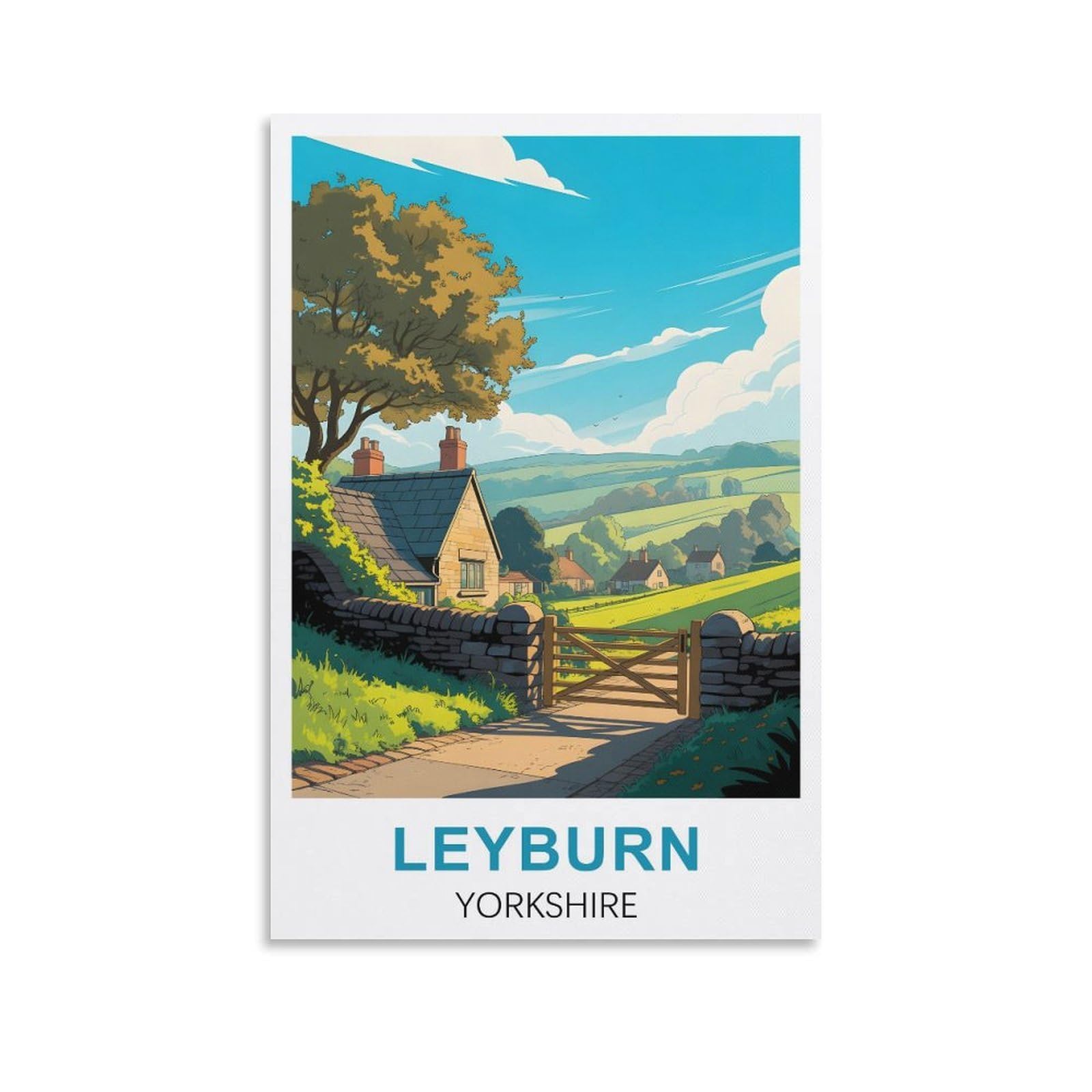 EZMLFA 5D Diamond Art Kits for Beginner,Leyburn Yorkshire,Beginners,DIY Full Round Drill Diamond Dot Gem Art Kits for Adults,Crafts for Decor 30x40cm
