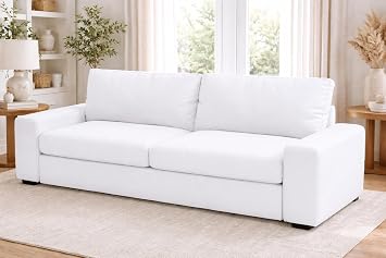 The Heavy Cotton KIVIK Three Seat Not Loveseat Sofa Cover Replacement is Compatible with IKEA Kivik 3 Seater Sofa Slipcover Only. White