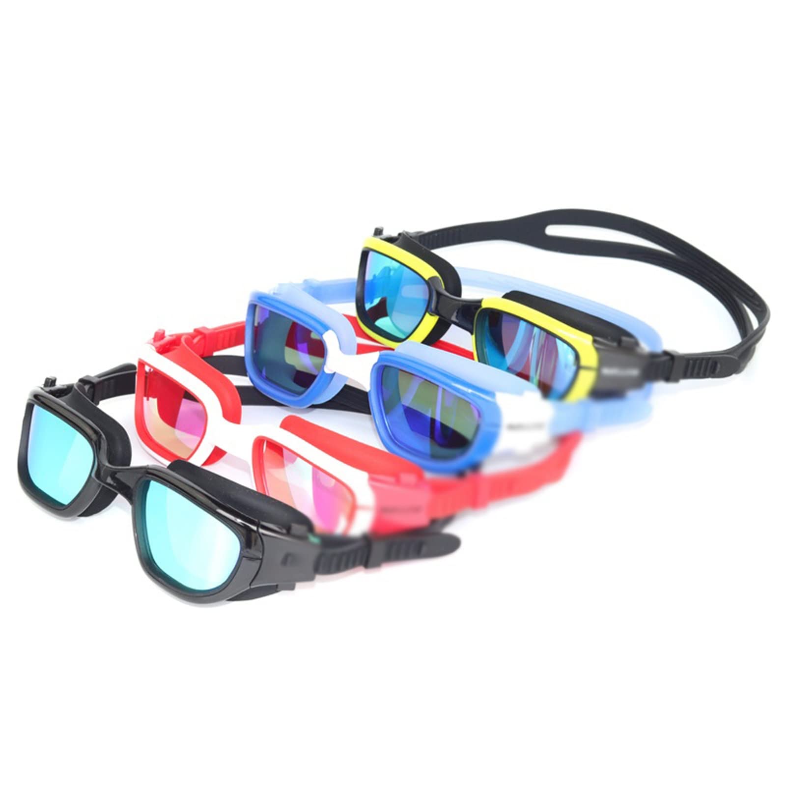Schwimmbrille, professionell, beschlagfrei, verstellbar, für Damen und Herren, wasserdichte Silikonbrille
