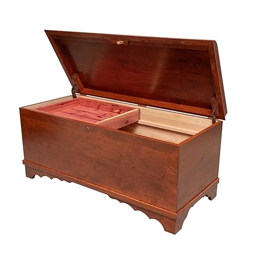 Rustic Red Door Cedar Hope Chest with Waterfall Top and