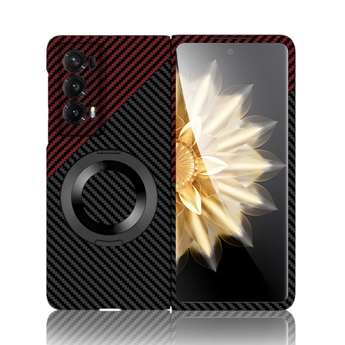 Coque Honor Magic V2 antichoc rouge avec support de protection léger - 8