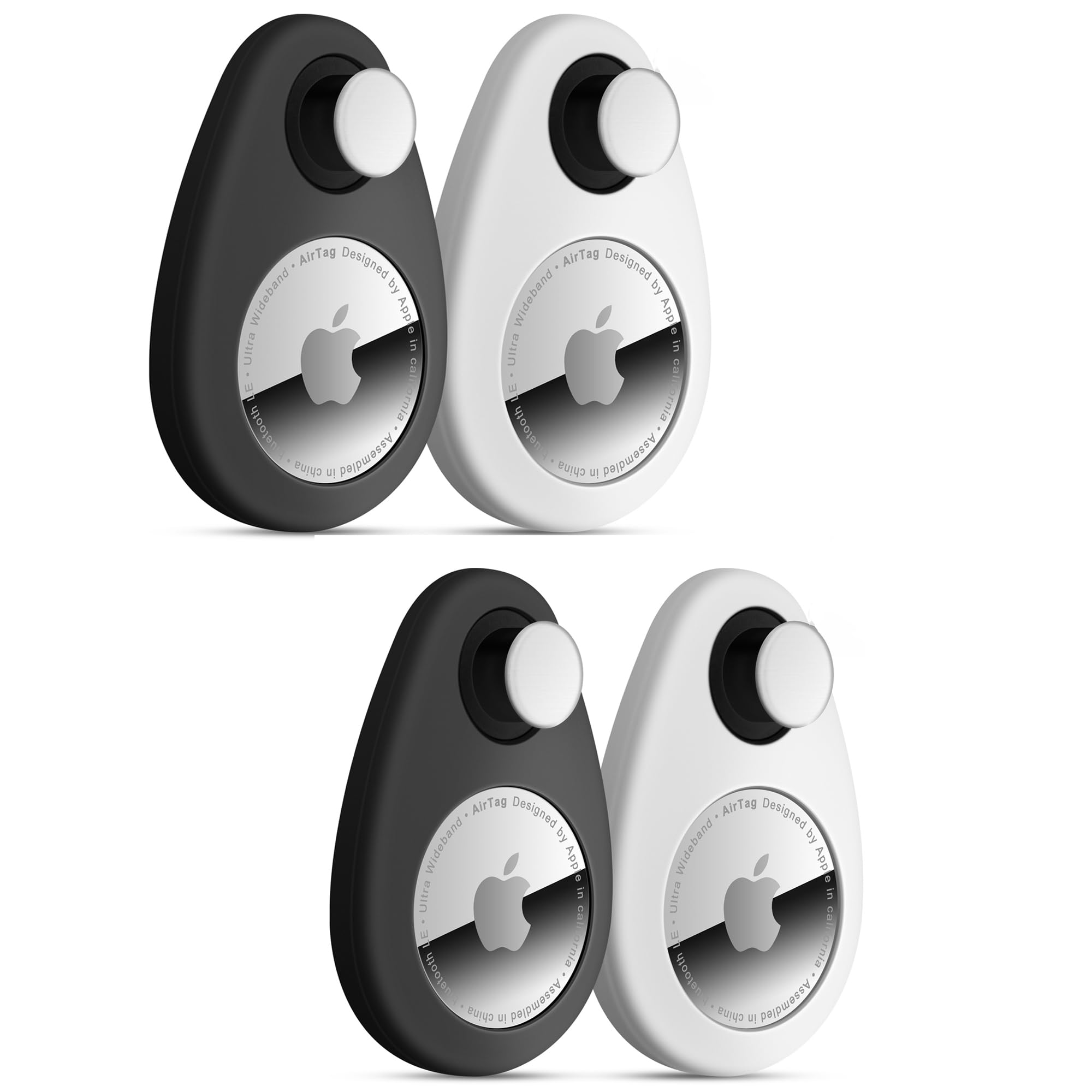 dibdib for Airtag Holder for Kids Hidden 4 Pack GPS Tracker Case, Anti-Removal Security for Air Tag Case with Pins, GPS Cover Suitable for Children, Elderly, Pets, Backpack, Luggage (Black, White)-image-28