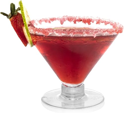 Miniatura 3 de Frcctre Paquete de 80 vasos de cóctel de plástico desechables, mini vasos de Martini de plástico de 5 onzas, mini vasos de vidrio transparente para