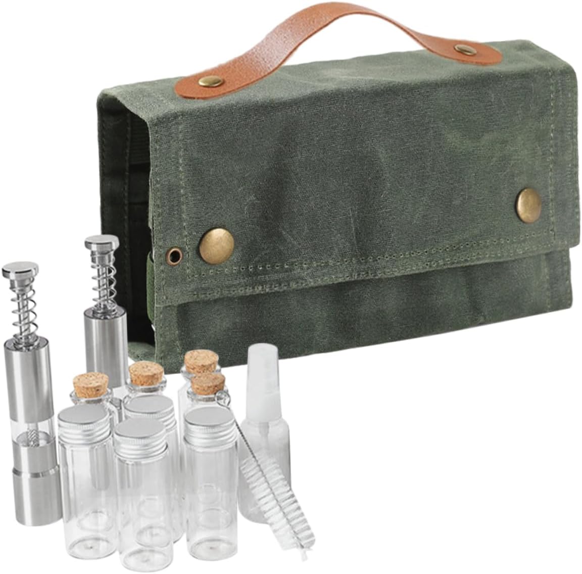 Outdoor Travel Spice Container Kit Portable Spice Holder with Pouch for Camping Picnics and Bbq Lightweight Organized Seasoning