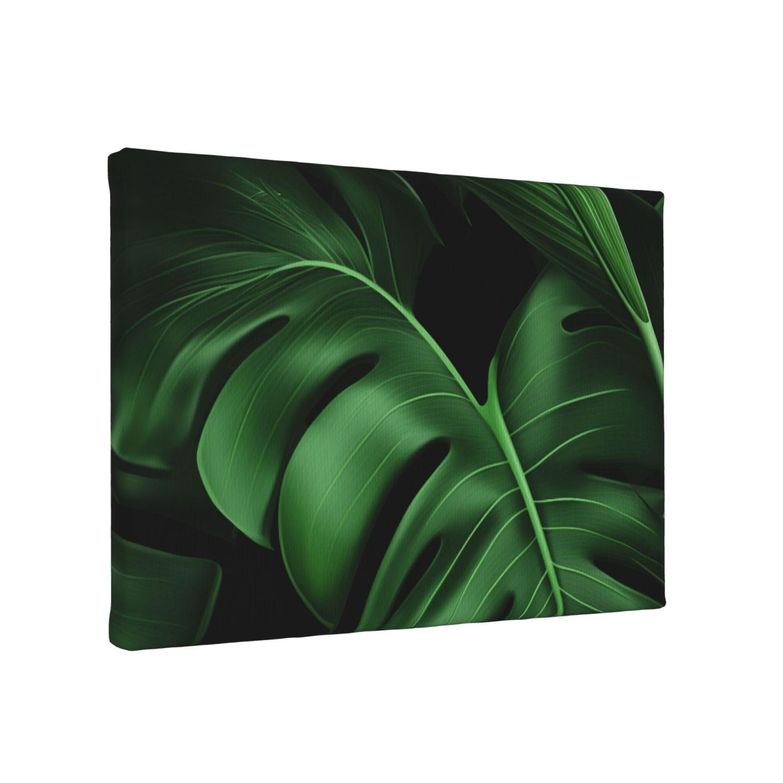 YKLJG Banana Leaves Printed Wall Art Canvas Painting 30x20 CM Wooden Framed Picture Painting Artwork Prints for Bedroom Kitchen Home Office Decor