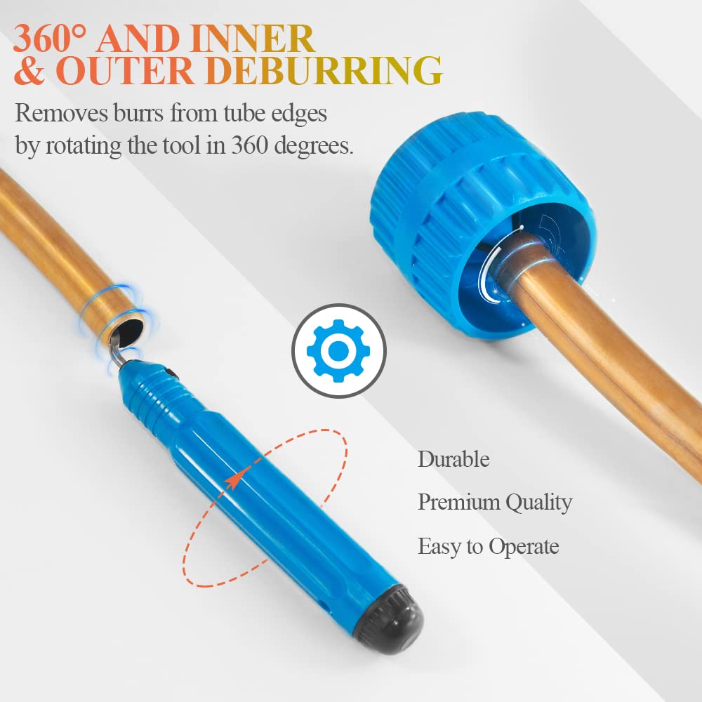 AMZCNC Hydraulic Tube Expander Compact Swaging Tool Kit With Tube Cutter Deburring Tool And 11 Expander Heads For 38 To 1 58 Inches Copper Pipes 38 1 58 - View #6
