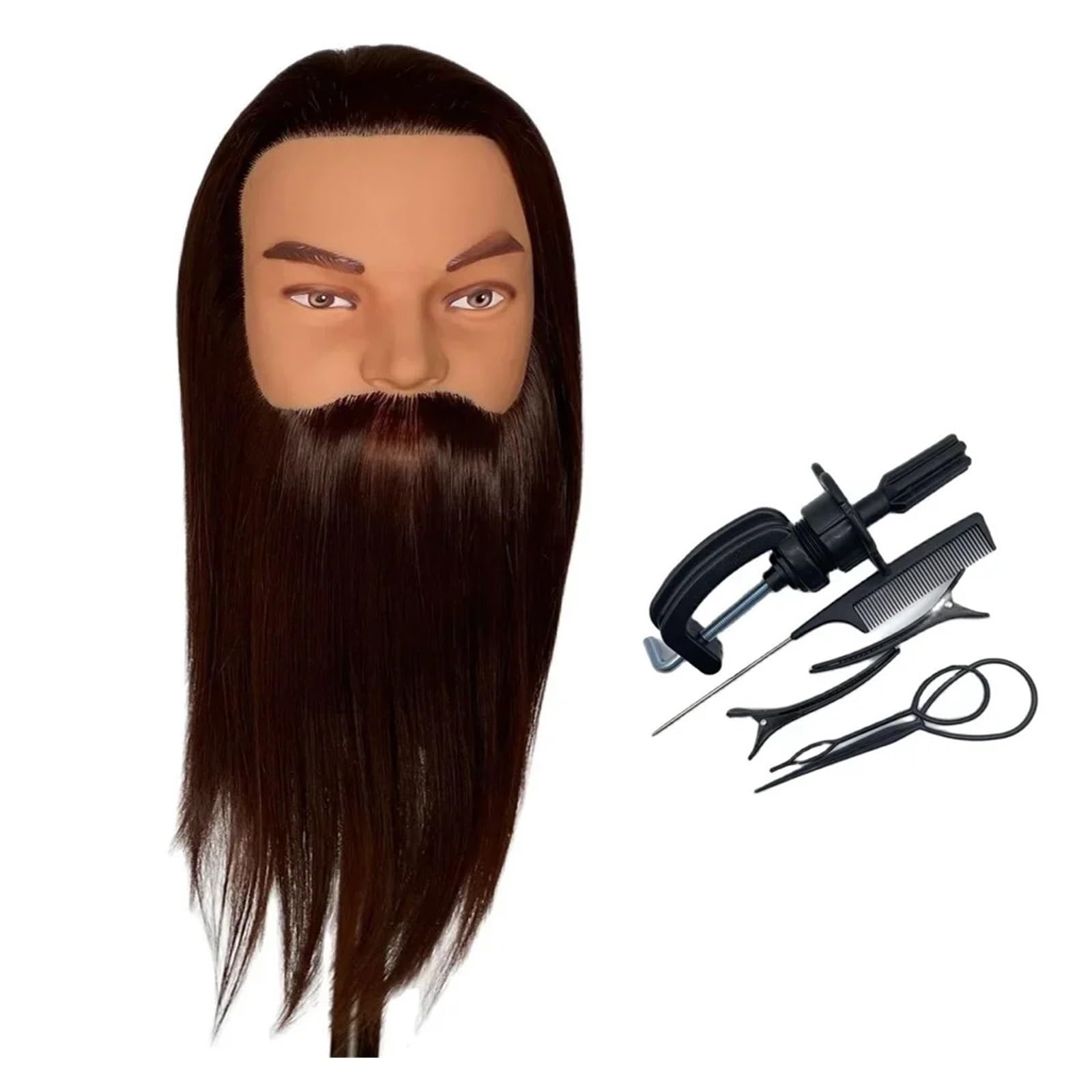 16" männlicher Schaufensterpuppenkopf mit Kunsthaar | For die Praxis, Friseur, Kosmetik, Ausbildung, Puppenkopf for Haarstyling