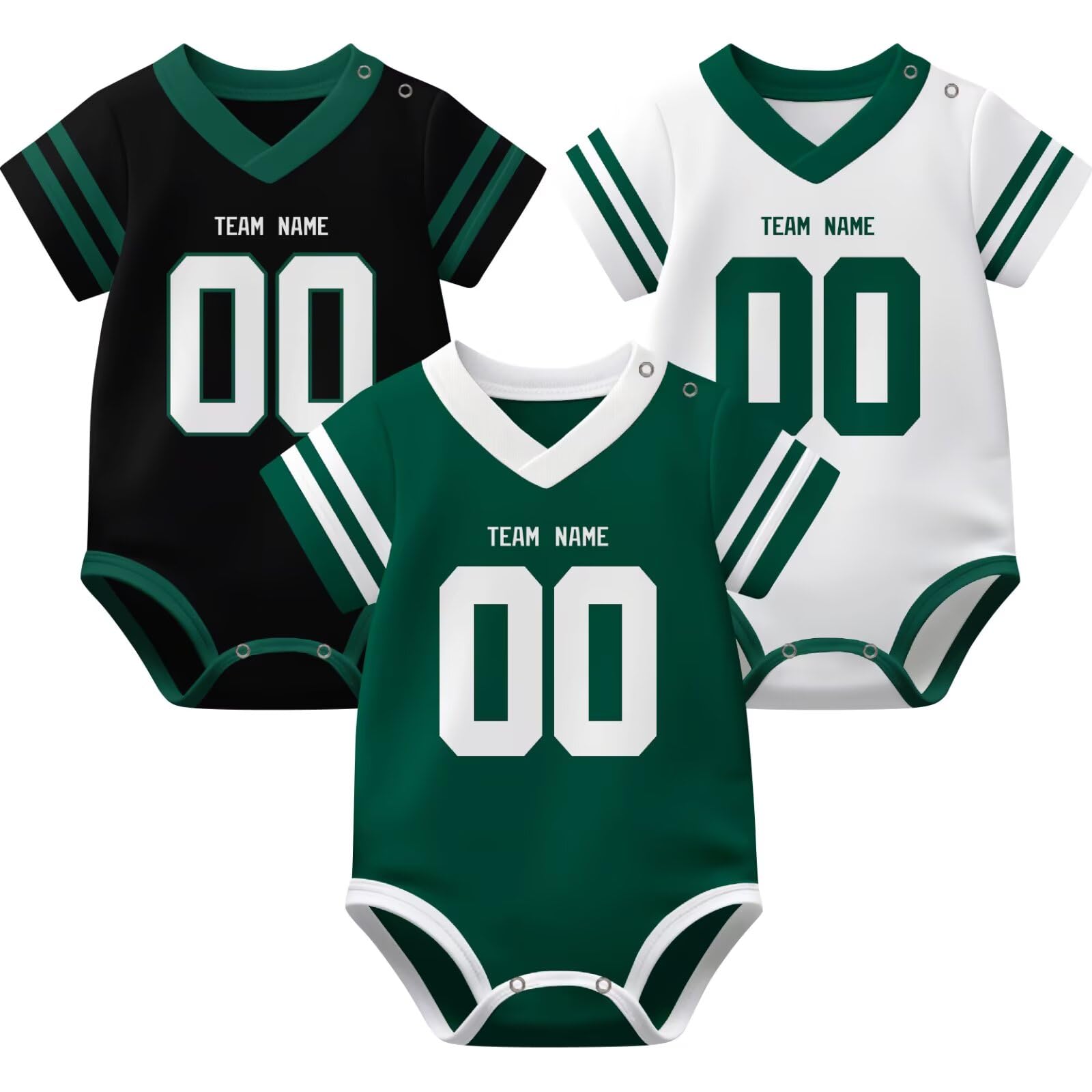 KREDE Baby Clothes Unisex Bodysuit Jersey Style Custom Name Number for Baby Boys