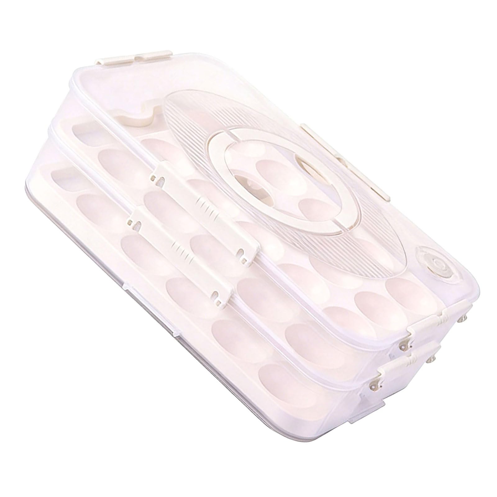 Xinsheinelry Food Grade PET Eggs Tray with Clear Covers for Protections and Freshness Preservation At Homes or Outdoors Stackable Eggs Holder
