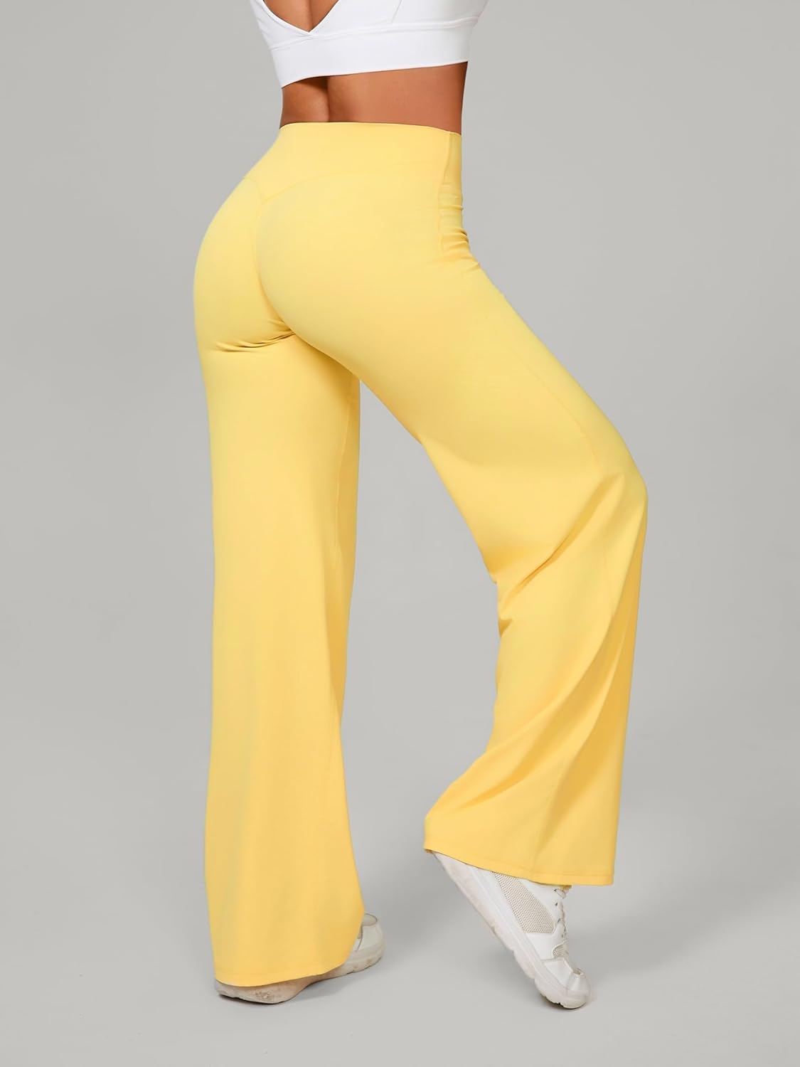 ABOCIW Womens Straight Leg Leggings Bottoms High Waist Gym Workout Leggings No Front Seam Wide Leg Yoga Pants - Image 5