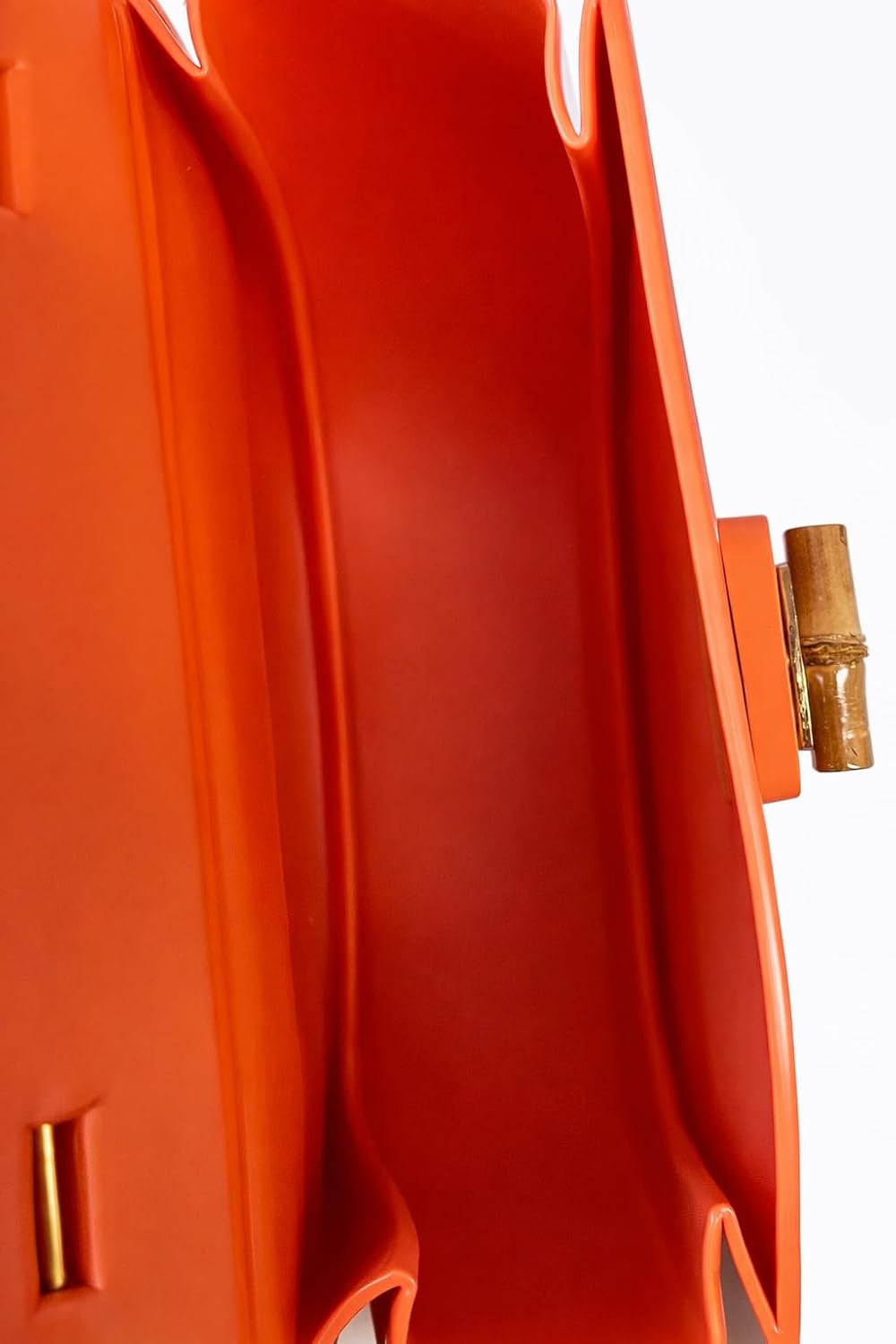 Patent Crossbody Bag with Bamboo Handle, Gold Chain Strap, Saddle Style Handbag