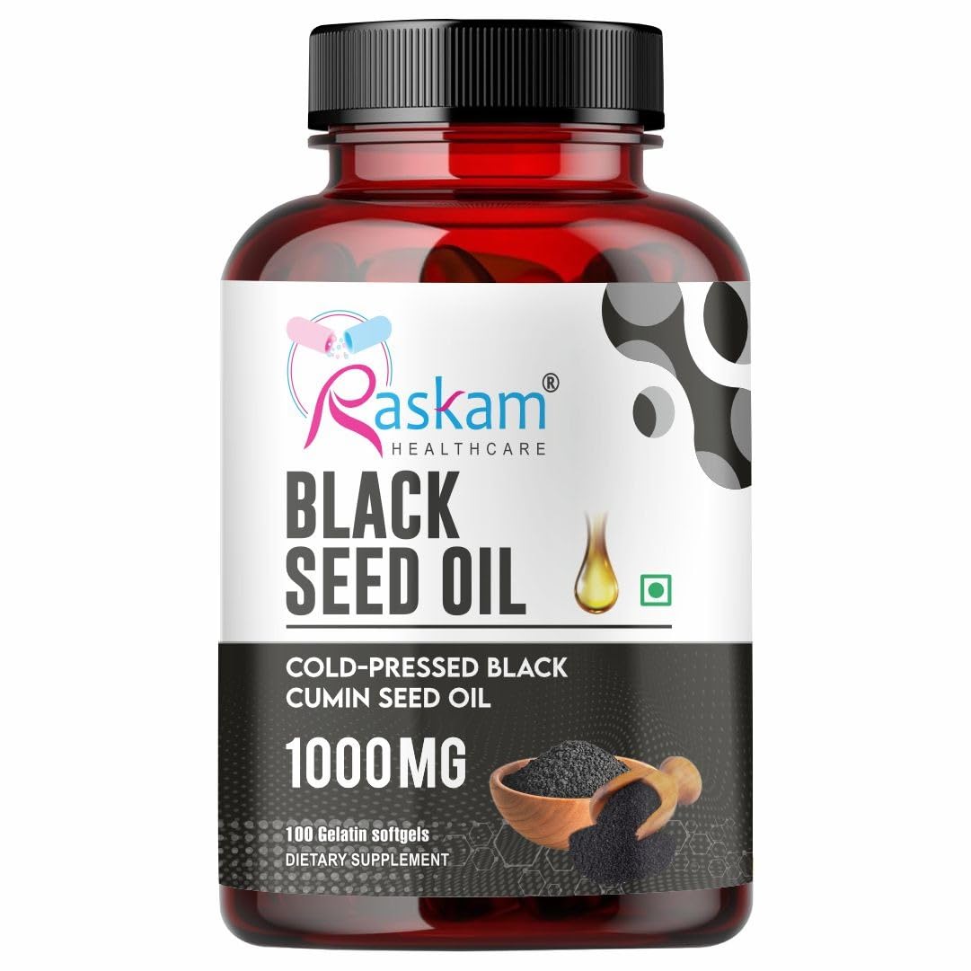 Pure Organic Cold-Pressed Black Seed Oil Softgels - Non-GMO Pure Nigella Sativa Black Cumin Seed Oil for Beauty Immunity & Overall Wellness Support - Thymoquinone-Rich 1000mg Serving 100 softgels | Non-GMO, Nigella Sativa Black Cumin Seed Oil, Thymoquinone-Rich, Beauty Immunity & Overall Wellness Support