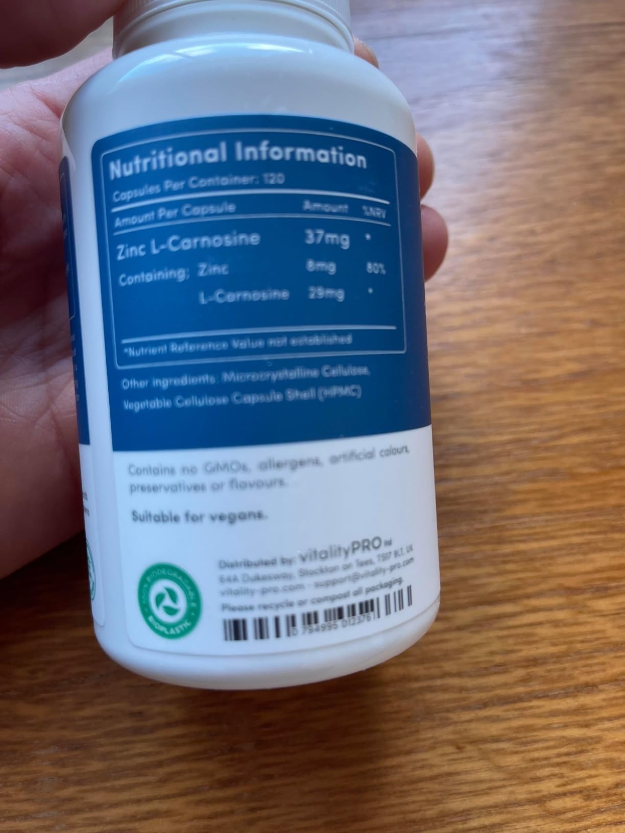 Zinc LCarnosine 37mg x 120 Capsules Over 99 Purity Third Party